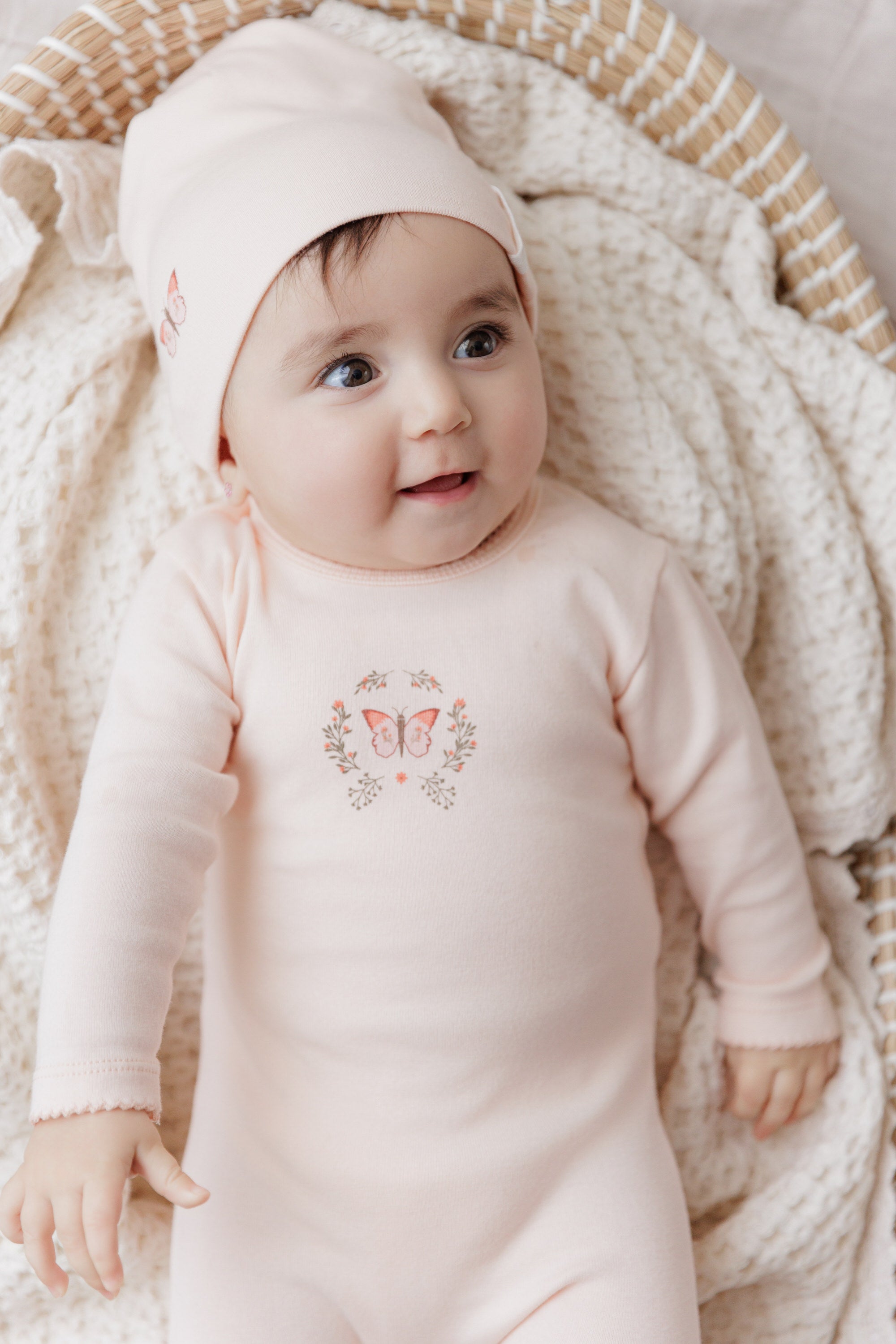 Ely's & Co Pink Floral Garden Footie - Soft Baby Socks for Girls, Comfortable Non-Slip Infant Socks for Playtime & Photo Shoots