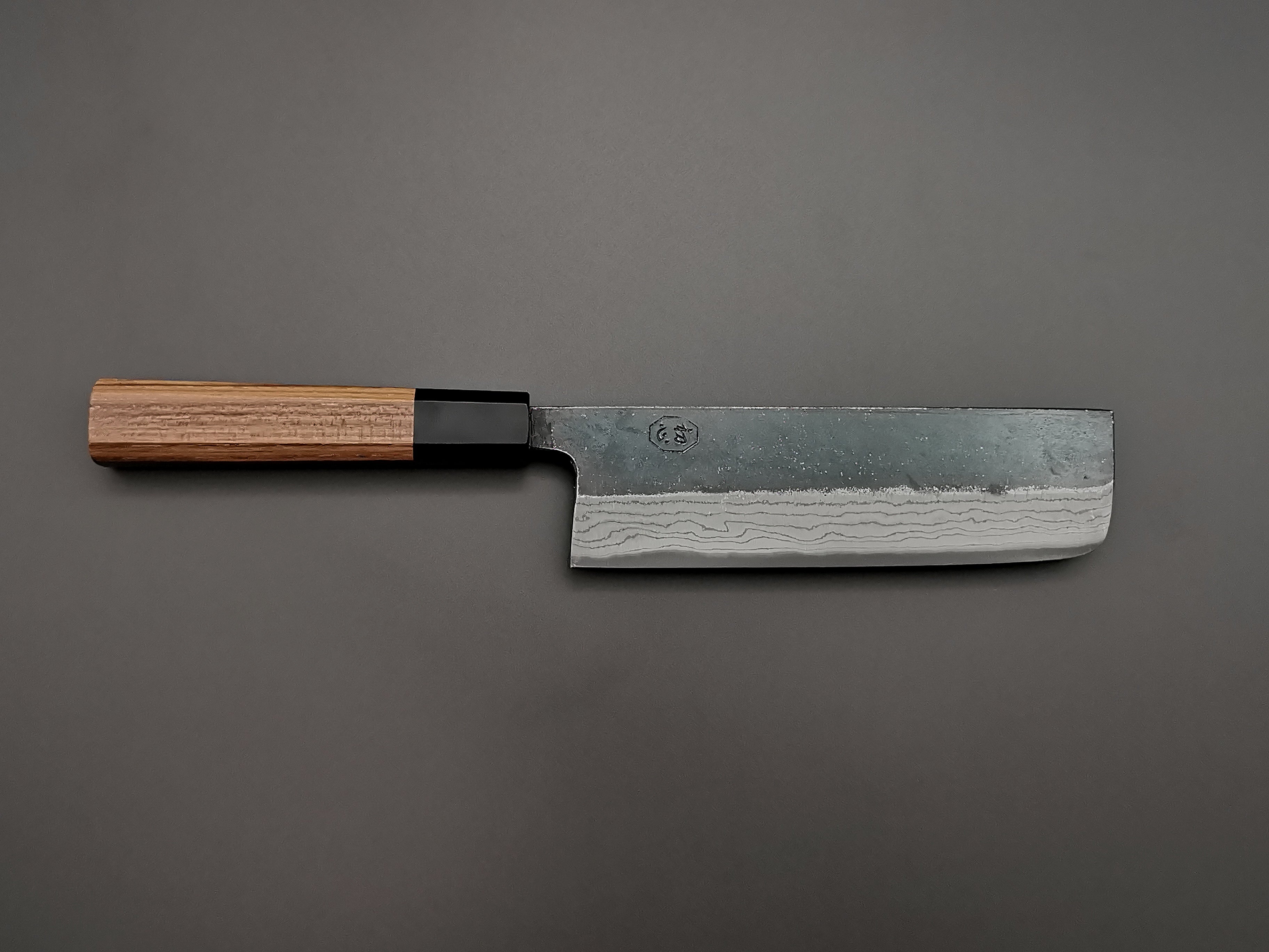 Hatsukokoro Kumokage Blue #2 Nakiri Japanese Vegetable Knife - Premium Carbon Steel Blade for Professional Chefs & Home Cooking, Perfect for Slicing Vegetables & Herbs