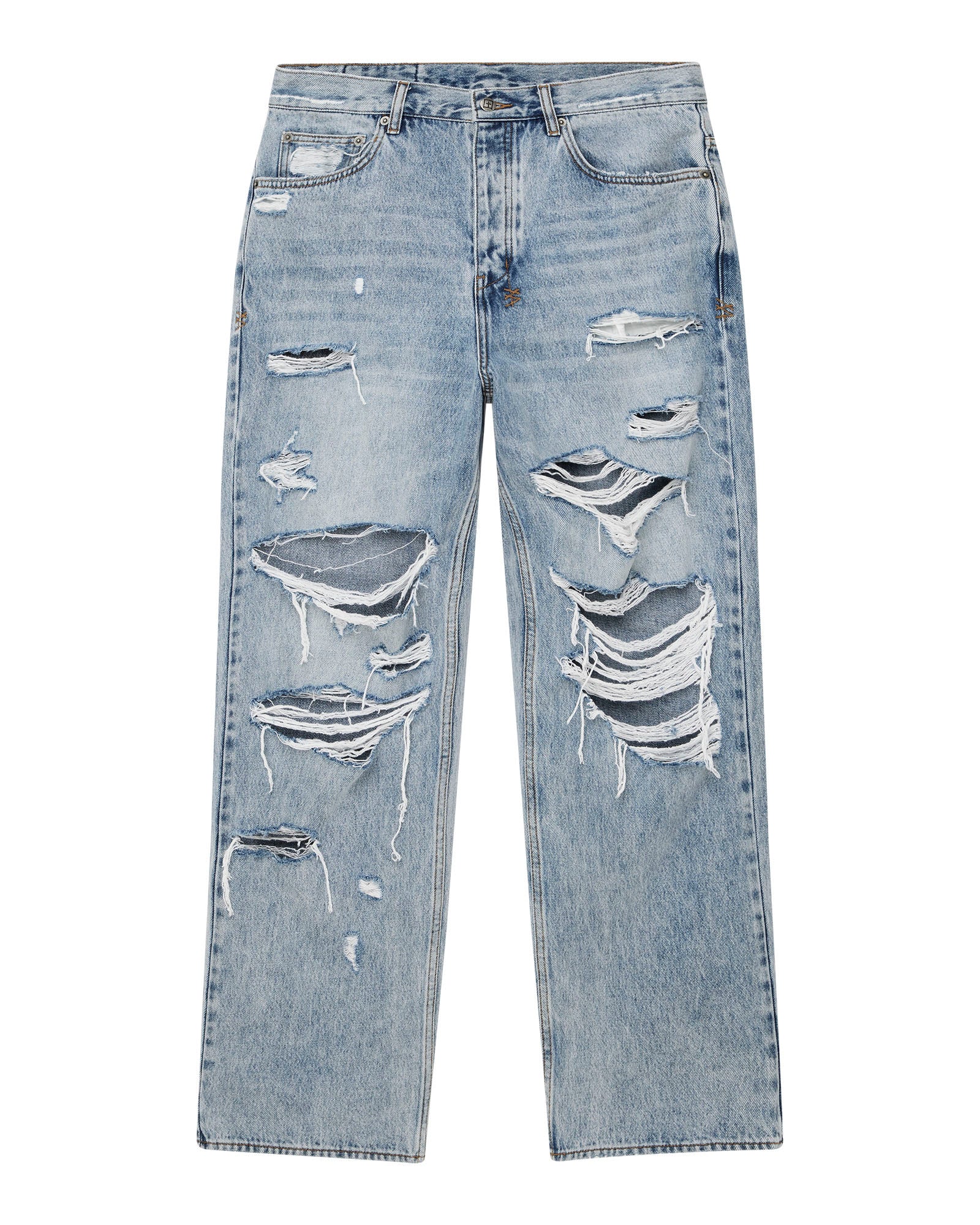 MAXX BUNKER BLUE TRASHED - Premium Distressed Denim Jeans for Men | Trendy Ripped & Faded Style | Perfect for Casual Wear, Street Fashion & Night Out