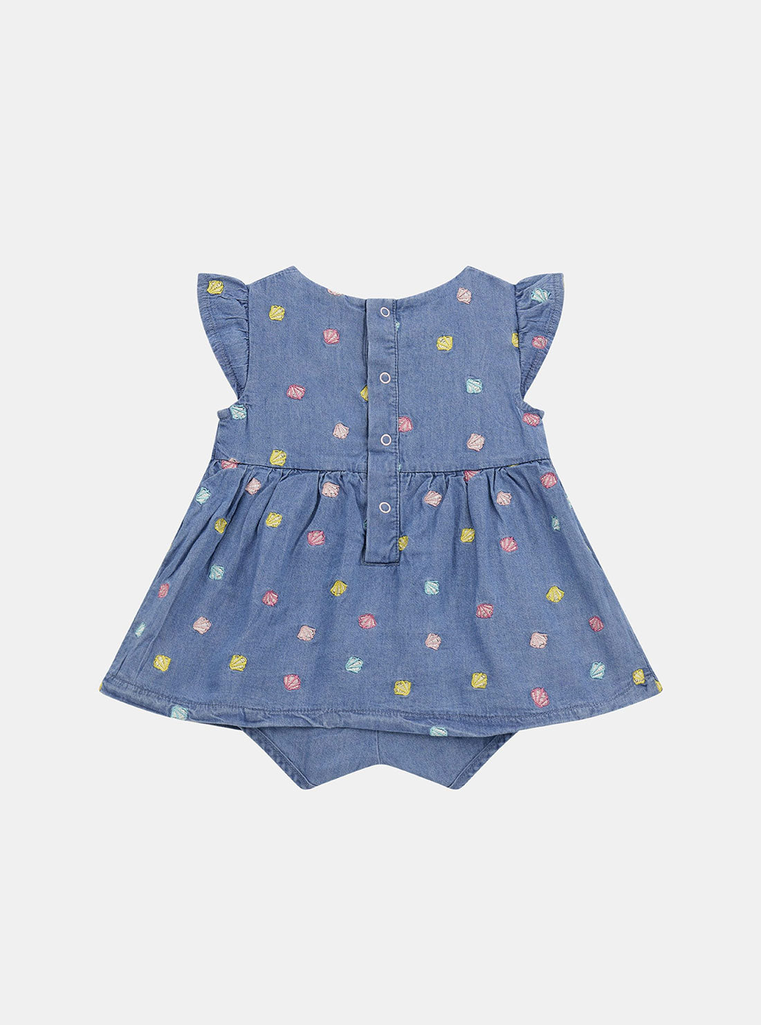 Denim Blue Chambray Bodysuit Dress for Baby (0-12 Months) - Perfect for Casual Outings, Photo Shoots & Everyday Wear