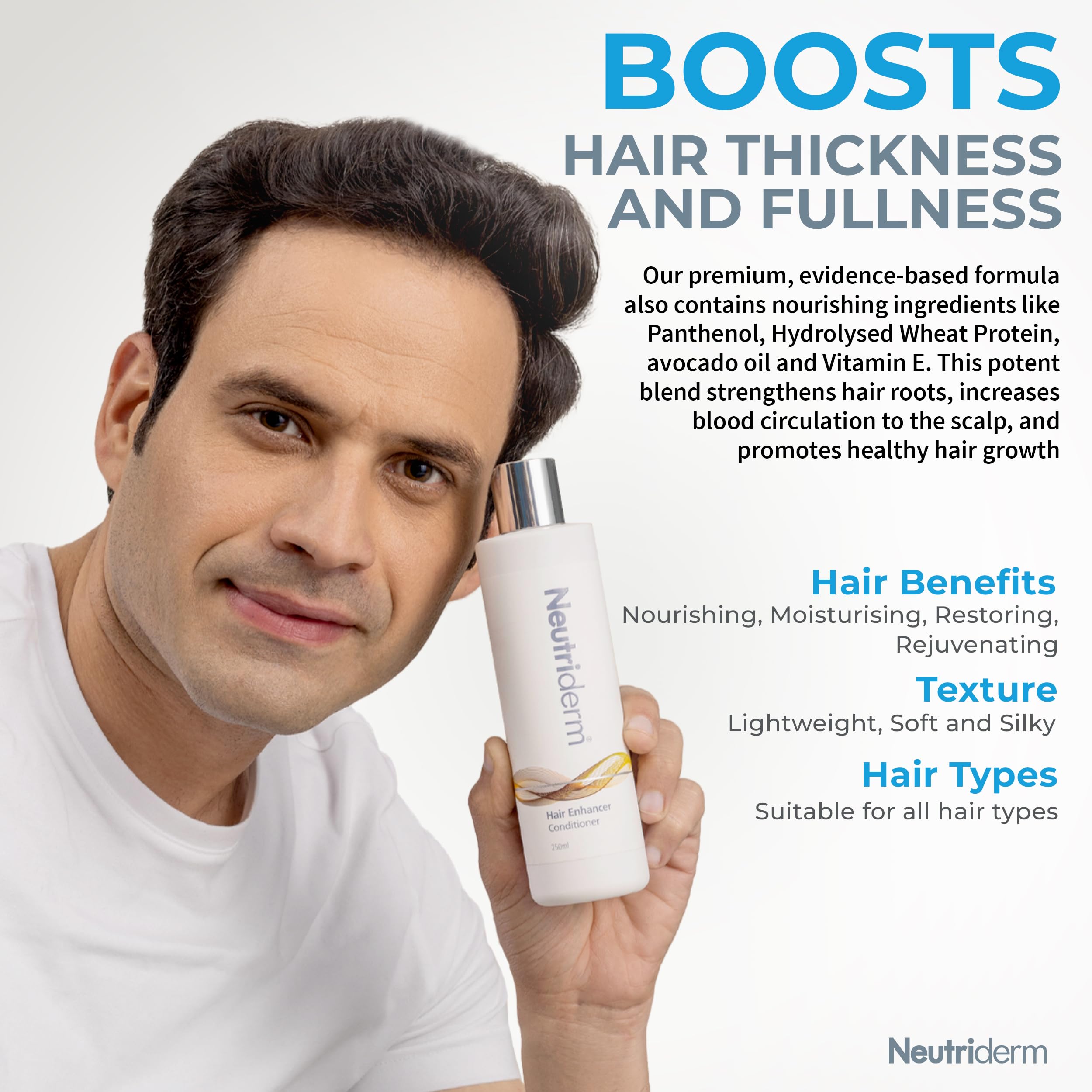 Neutriderm Hair Ready Pack - Hair Enhancer Shampoo & Conditioner Set for Damaged Hair Repair (250mL x 2) - Sulfate-Free Formula for Dry, Brittle Hair - Perfect for Daily Hair Care Routine & Salon-Quality Results at Home