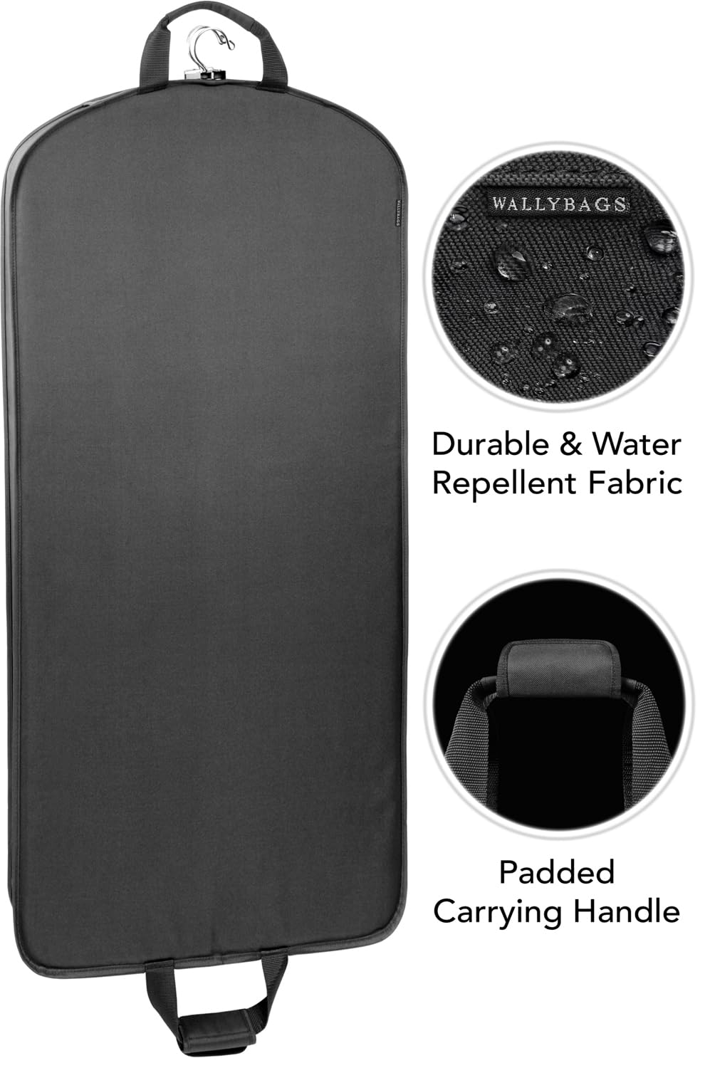 WallyBags® 52 Inch Deluxe Garment Bag for Travel - Premium Suit Cover with Wheels for Business Trips, Weddings & Formal Events | Carry-On Luggage for Men & Women