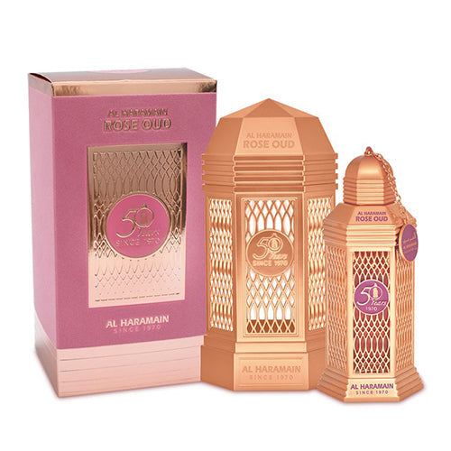 Al Haramain 50 Years Rose Oud 100ml Eau De Parfume - Unisex Perfume for Men & Women, Long Lasting Luxury Fragrance for Date Night, Special Occasions & Daily Wear