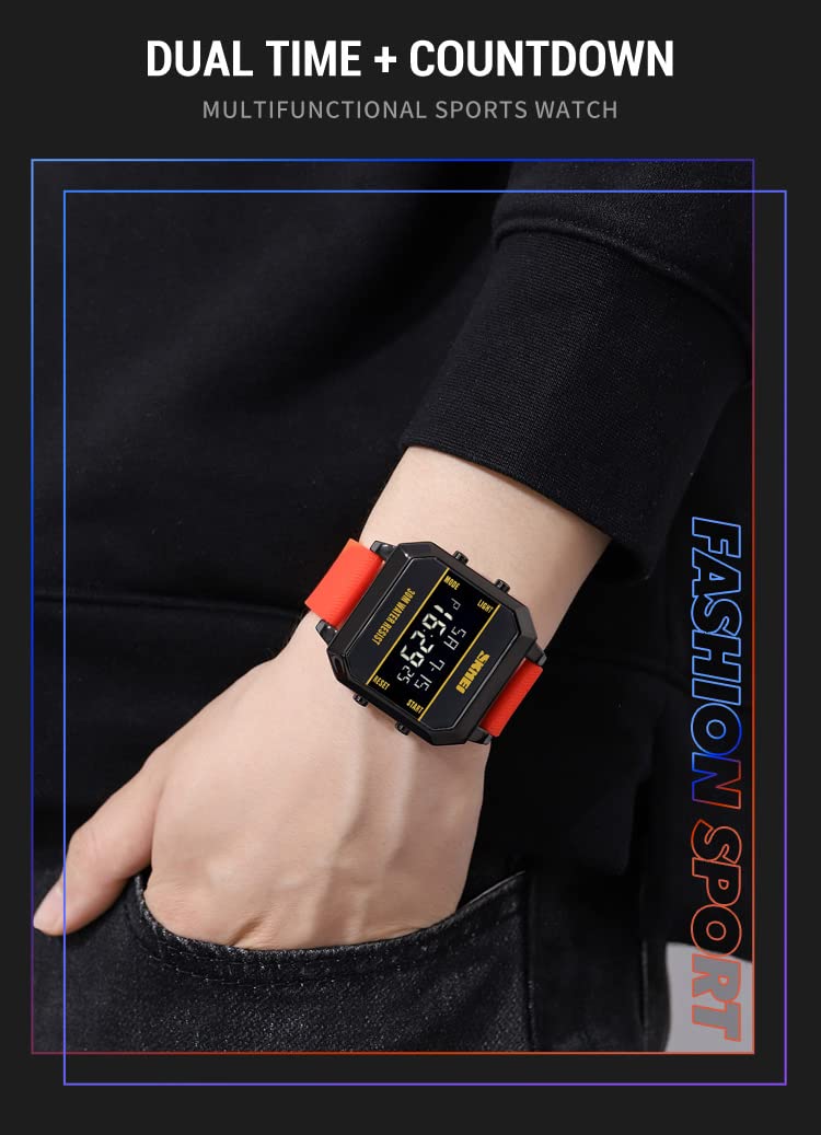MASTOP Digital Sports Watch for Men and Women - Large Easy-to-Read Numbers, Waterproof, Countdown Timer - Perfect for Running, Swimming, Gym Workouts & Outdoor Activities
