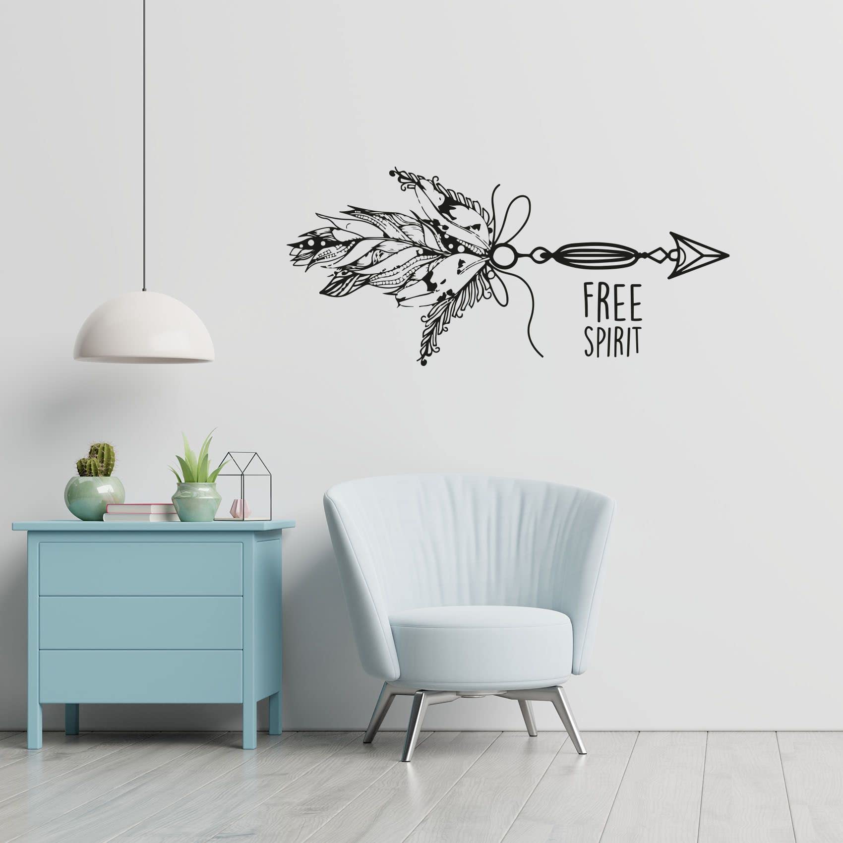 Bohemian Arrow Wall Decal - Modern Abstract Boho Art Sticker for Kids Room, Nursery, Bedroom Decor - Vinyl Wall Art (20x30 inch) - Perfect for Home, Office & Dorm Room Decoration