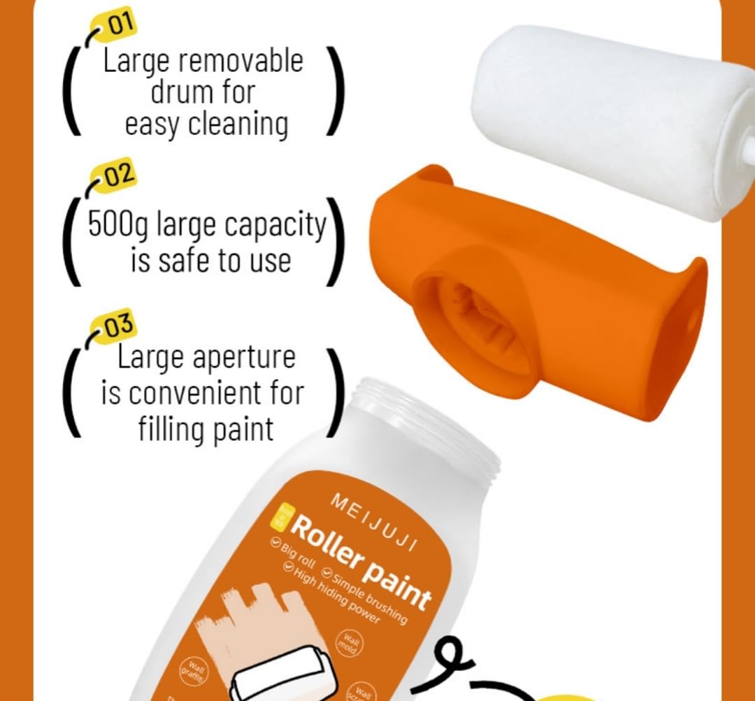 Wall Repair Roller Brush Kit with 17oz Wall Repair Paste - DIY Instant Wall Patch Paint Roller for Small Holes & Cracks | Perfect for Home Renovation, Apartment Maintenance & Drywall Repair