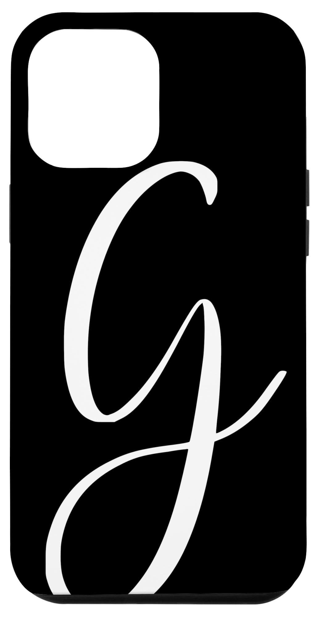 iPhone 12 Pro Max Monogram G Letter Initial Phone Case - Black & White Personalized Cover | Perfect Gift for Graduation, Birthday & Anniversary