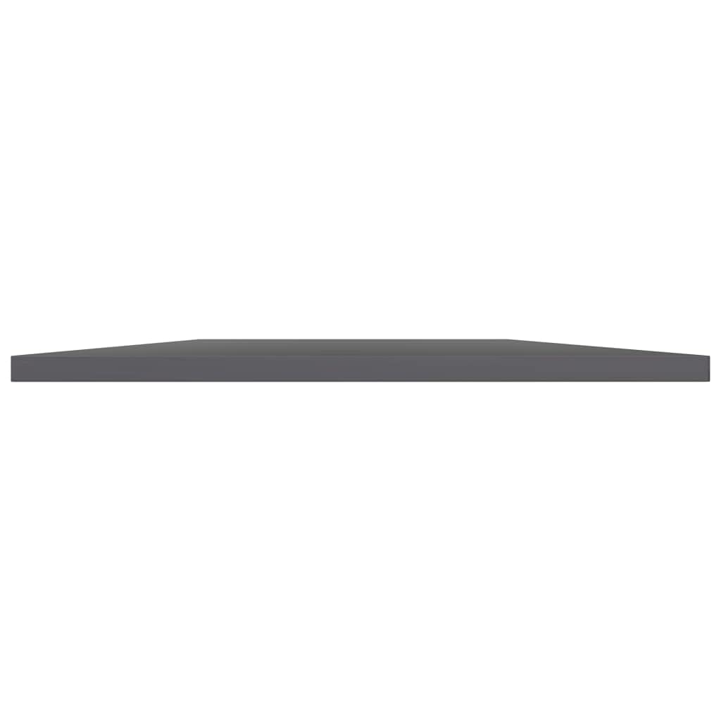 Wall Mounted Floating Shelves Set of 8 - Modern High Gloss Gray Display Ledge & Storage Rack for Living Room, Kitchen, Office - 31.5