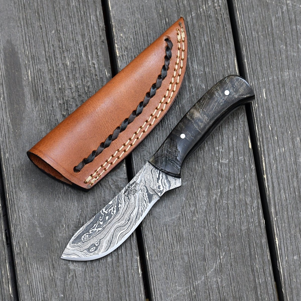 Premium Pulse Compact Folding Knife with Genuine Ram Horn Handle - Perfect for Outdoor Camping, Hunting, and Everyday Carry (EDC)