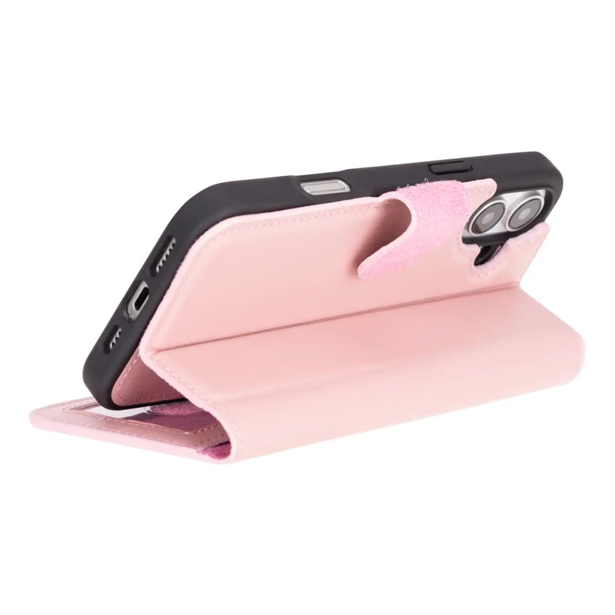 Pink Leather Wallet Case for iPhone 16 - Slim Protective Phone Cover with Card Slots | Perfect for Everyday Use, Travel & Business (Fits iPhone 16 Regular Model)