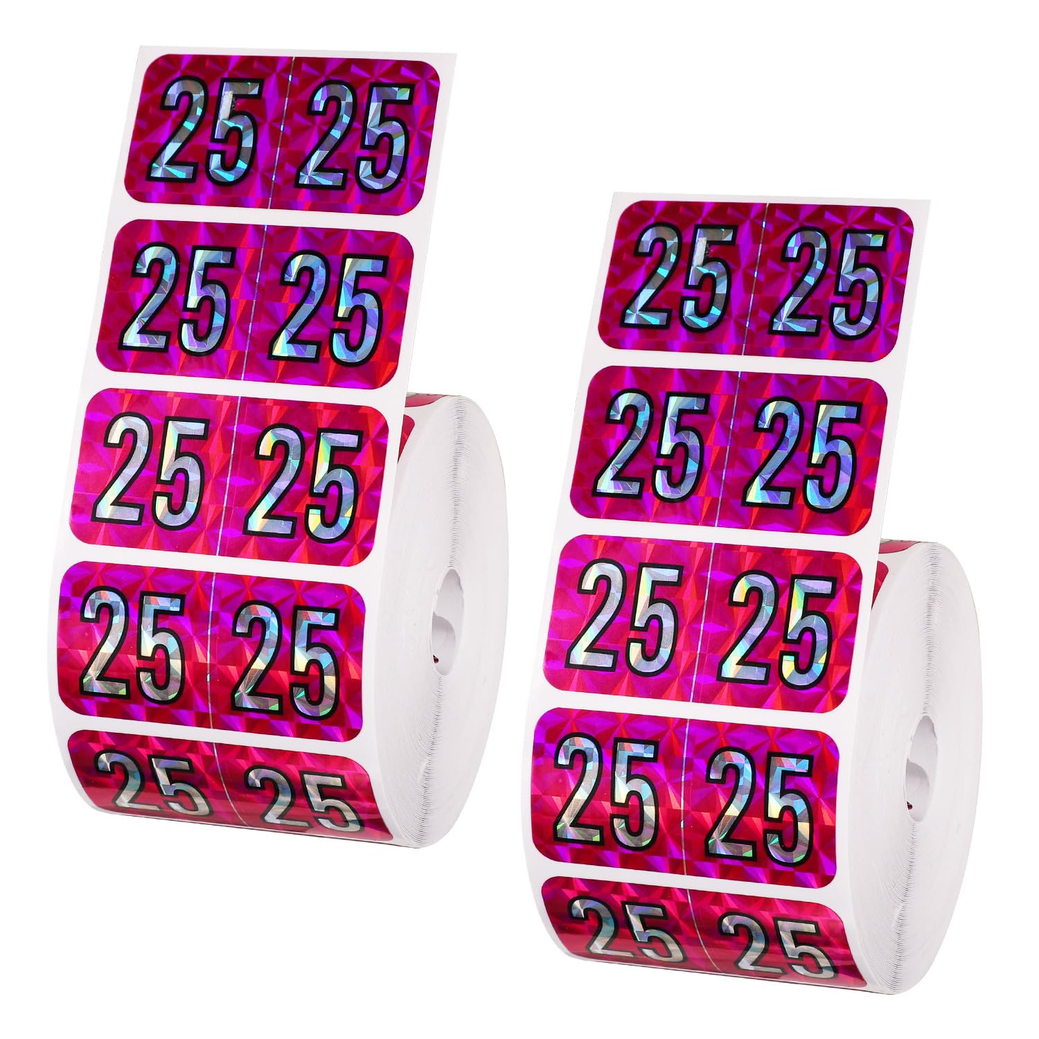 2025 New Year Stickers 1000pcs - 1.5x0.75 Inch Holographic Year Labels for File Folders, Color Coded Office Supplies, End Tabs & Calendar Marking - Perfect for Organizing Documents, Planner Decorations & Yearly Planning