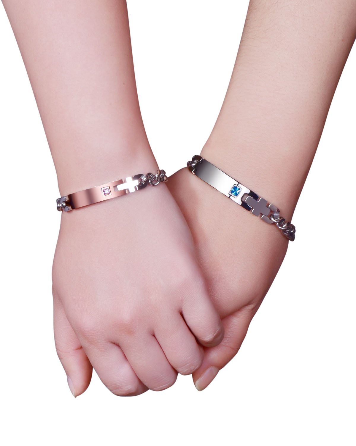 Stylish Stainless Steel Couple Bracelets - Matching Love Jewelry Gifts for Him & Her - Perfect for Anniversaries, Valentine's Day & Romantic Dates