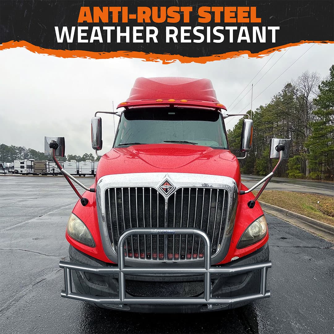 Heavy Duty Front Bumper Guard with Mounting Brackets for International Prostar (2008-Present) - 90