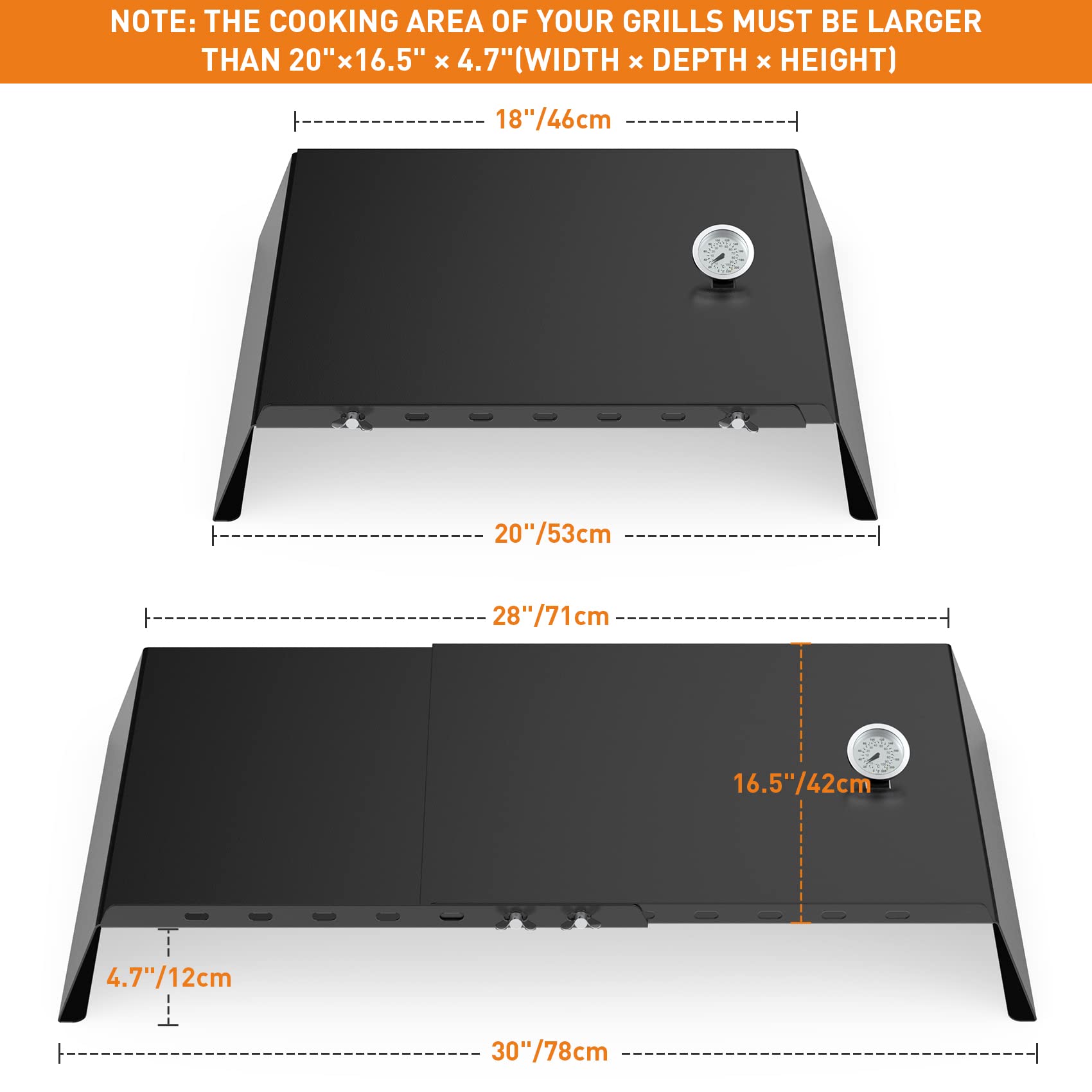 **Skyflame Universal Metal Pizza Oven Kit – Adjustable 20-30 Inch Width for Gas & Pellet Grills – Outdoor BBQ Grill Conversion Kit – Perfect for Backyard Parties, Camping & Home Cooking**