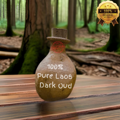 12ml 100% Pure Laos Dark Oud Supreme Crassna Oudh Oil - Aged Premium Grade in Leather Kuppi/Bottle | Perfect for Aromatherapy, Meditation & Luxury Perfume Making