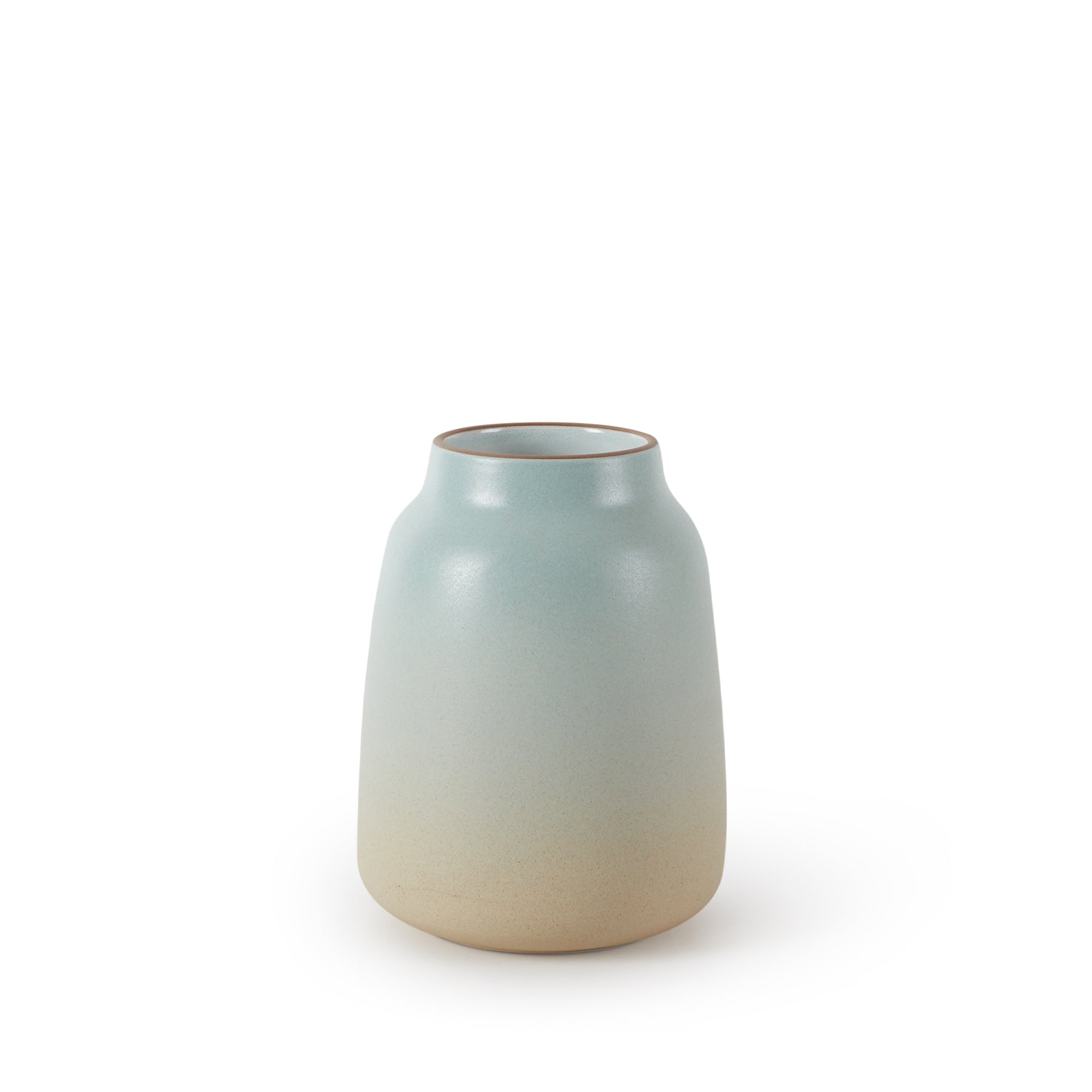 Aqua and Barley Wide Vase - Elegant Decorative Ceramic Flower Vase for Home, Office, and Wedding Decor
