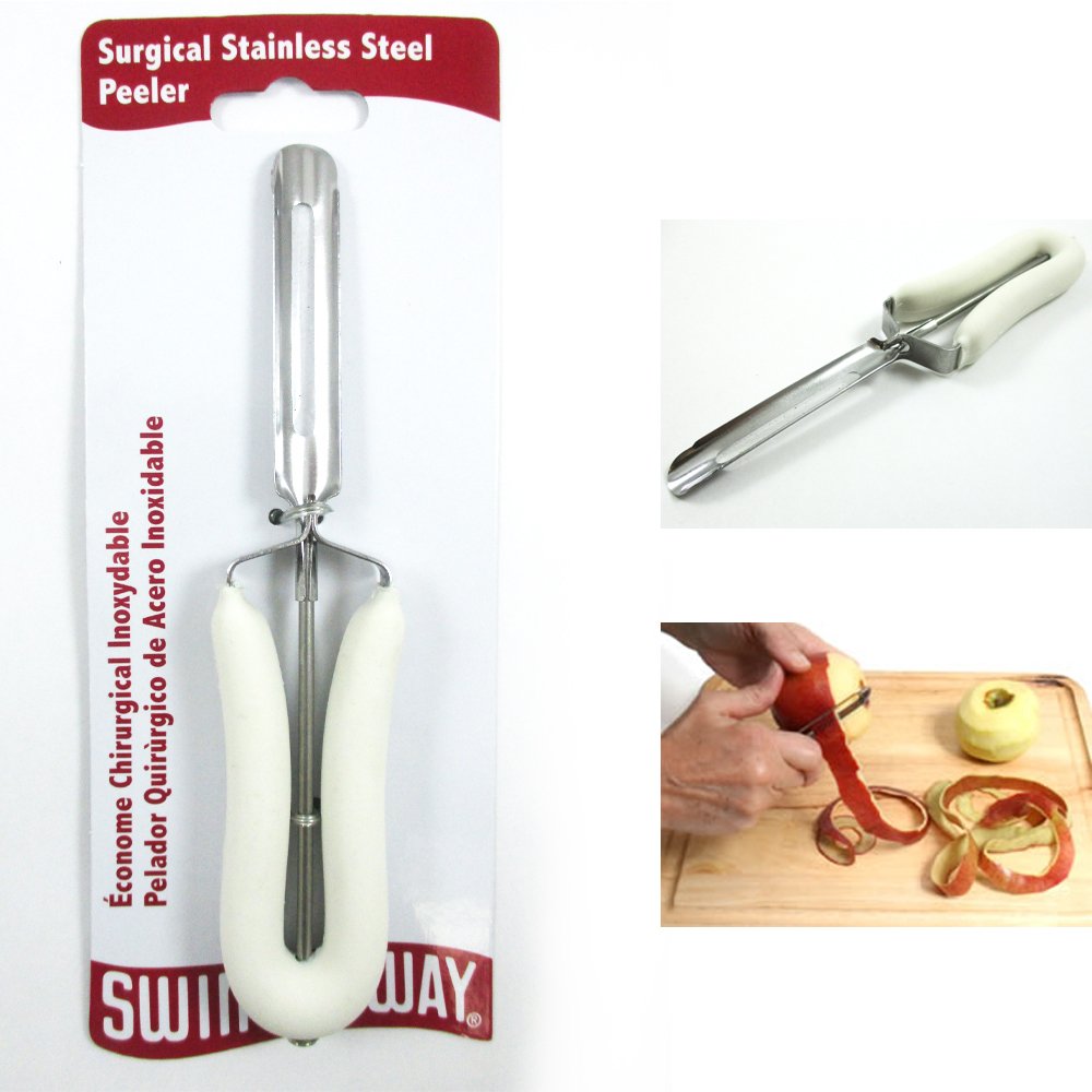 3 Pack Stainless Steel Vegetable Peelers - Ultra Sharp Razor Blade for Potatoes, Apples, Carrots & More - Ergonomic Comfort Grip - Perfect for Kitchen, Camping & Meal Prep