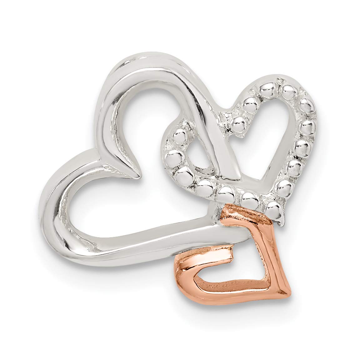 Sterling Silver & Rose Gold Heart Pendant Necklace - Elegant Jewelry for Women, Gift for Her, Valentine's Day, Anniversary & Special Occasions
