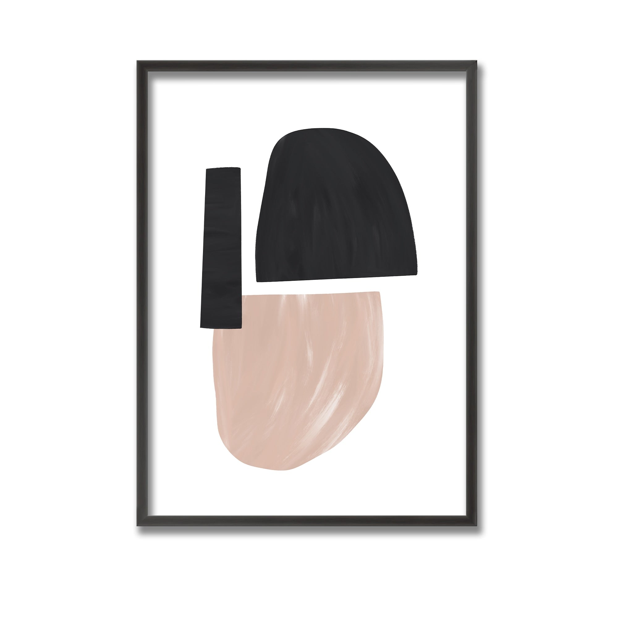 Abstract Black and Nude Framed Wall Art Print - Modern Home & Office Decor | Perfect for Living Room, Bedroom, or Workspace