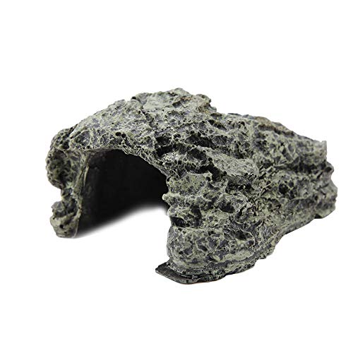 Tnfeeon Reptile Hideout Cave - Natural Terrarium Decor for Lizards, Snakes & Geckos - Waterproof Shelter Box for Aquarium & Reptile Habitat (Small) - Perfect for Desert, Jungle & Forest Terrarium Setups