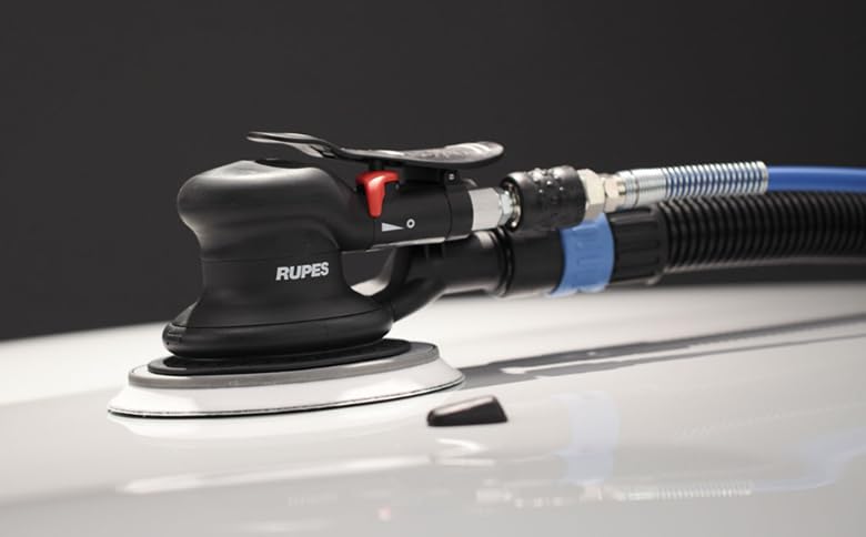 Rupes Skorpio III Orbital Sander - Professional Black & White Car Polisher & Buffer for Auto Detailing, Paint Correction & Wood Sanding - Perfect for DIY & Professional Use in Car Detailing, Woodworking & Surface Restoration