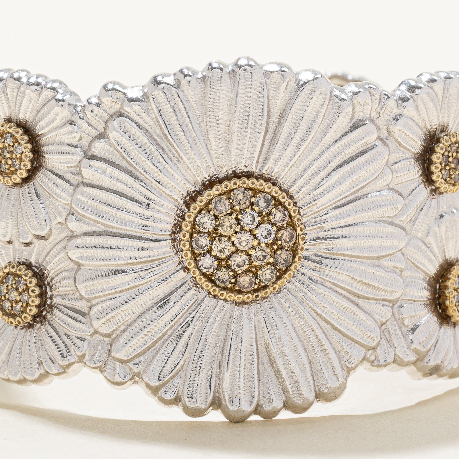 Buccellati Blossoms Diamond Bracelet | 1.60 Carat Total Weight | 6-Inch Length | Luxury White Gold Jewelry for Women | Perfect for Weddings, Anniversaries & Special Occasions