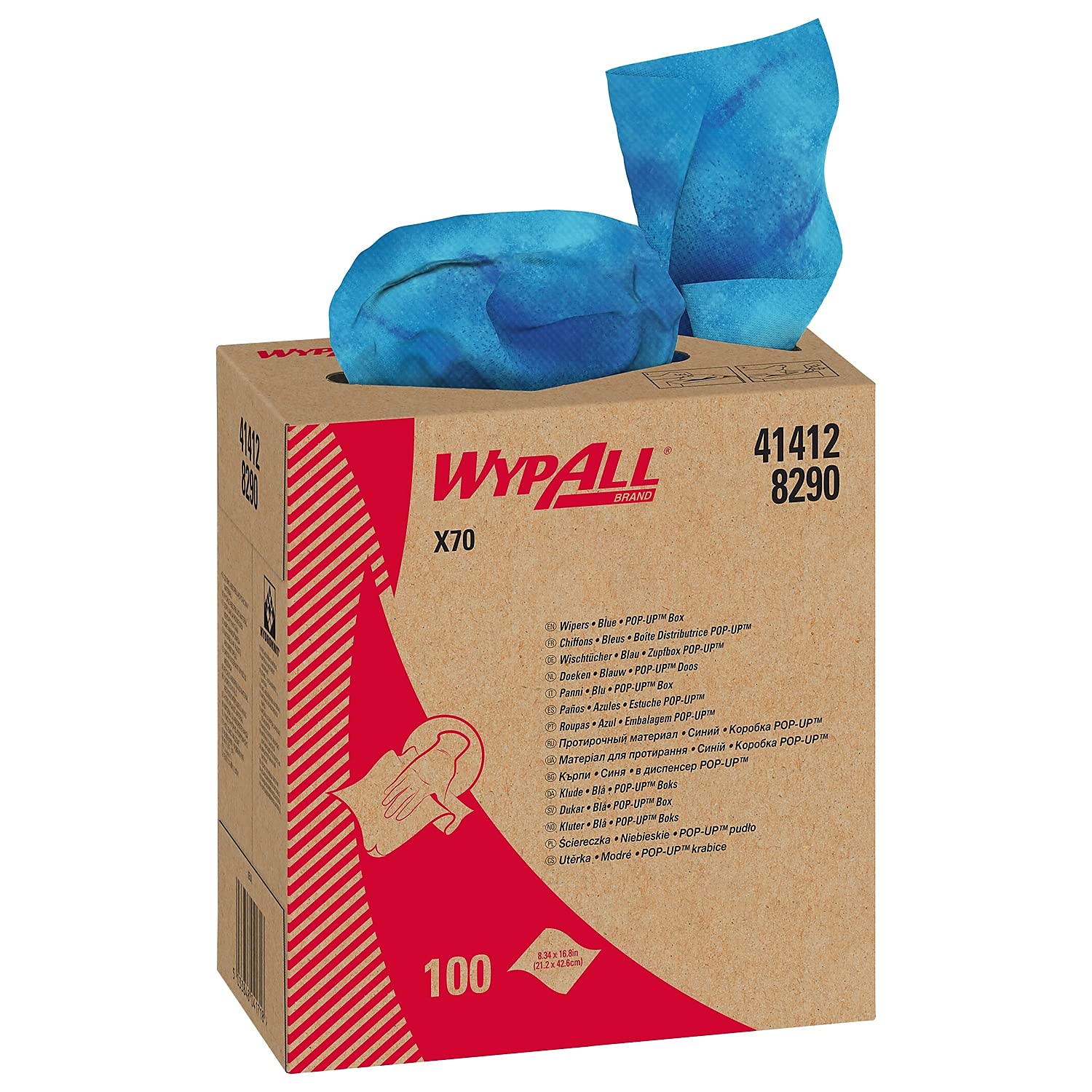 KCC41412 - Wypall X70 Workhorse Industrial Wipes | Pop-Up Box Dispenser | Heavy-Duty Cleaning Rags for Workshops, Garages & Manufacturing