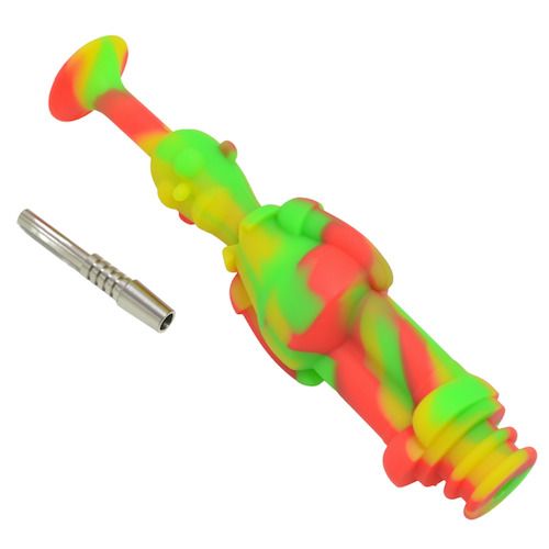 Homer Simpson Nectar Collector Kit - Silicone Dab Rig with Titanium Tip for Concentrates - Perfect for Home Use & On-The-Go Dabbing