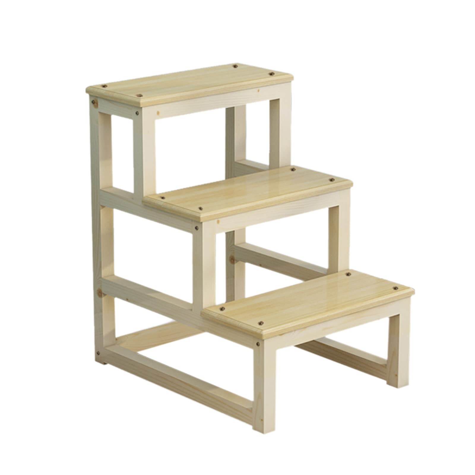 ZAQYCM 3-Step Wooden Step Stool for Adults & Kids - Dorm, Bedroom, Bunk Bed, Toilet Training, Kitchen & Bathroom - Multi-Purpose Stool for Bed Access, Potty Training & Sink Use (Size: 3 Step) - Perfect for Small Spaces, Elderly Assistance & Home Organization