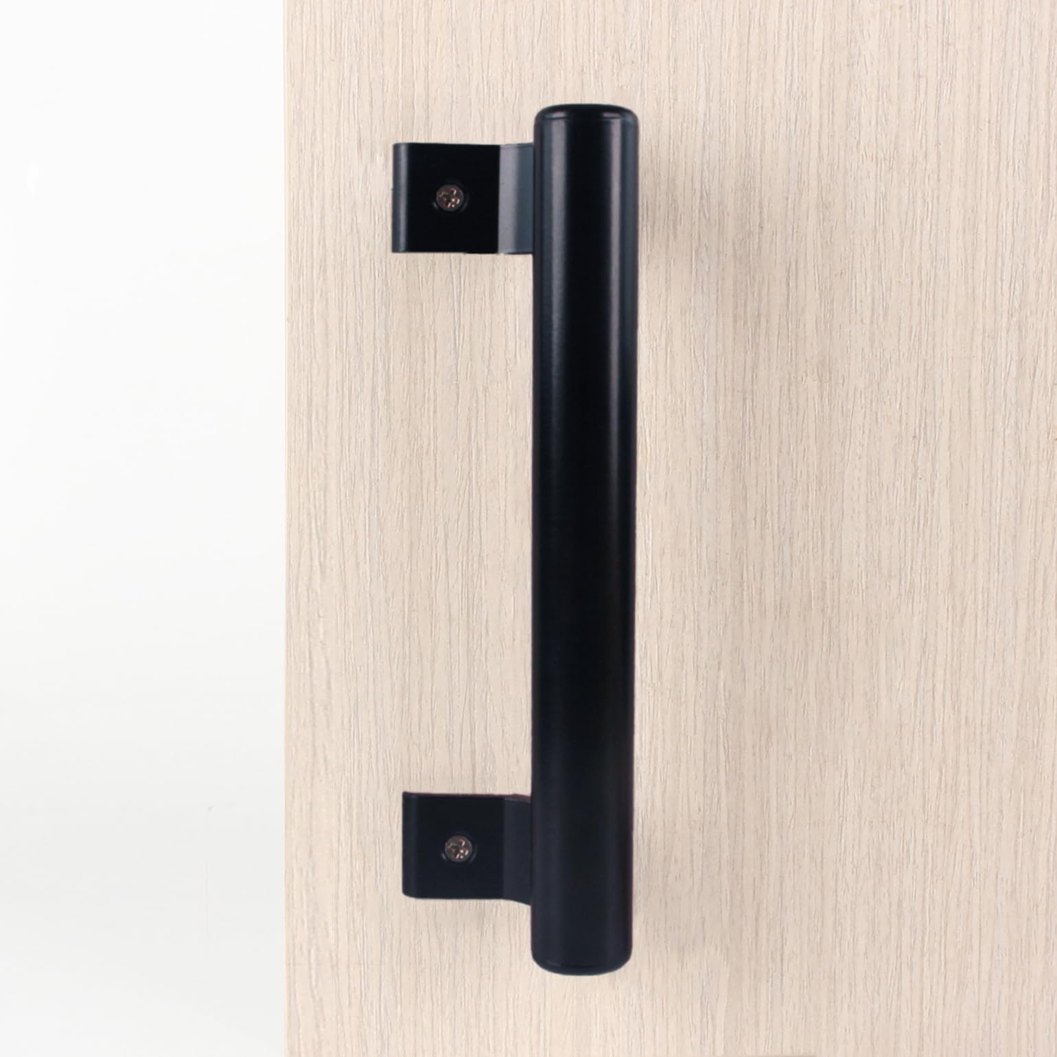 KAFENDA 8 Inch Black Aluminum Alloy Sliding Door Handle - Modern Cabinet & Balcony Glass Door Pull for Bathroom, Garden, Warehouse - Durable Metal Hardware for Smooth Operation