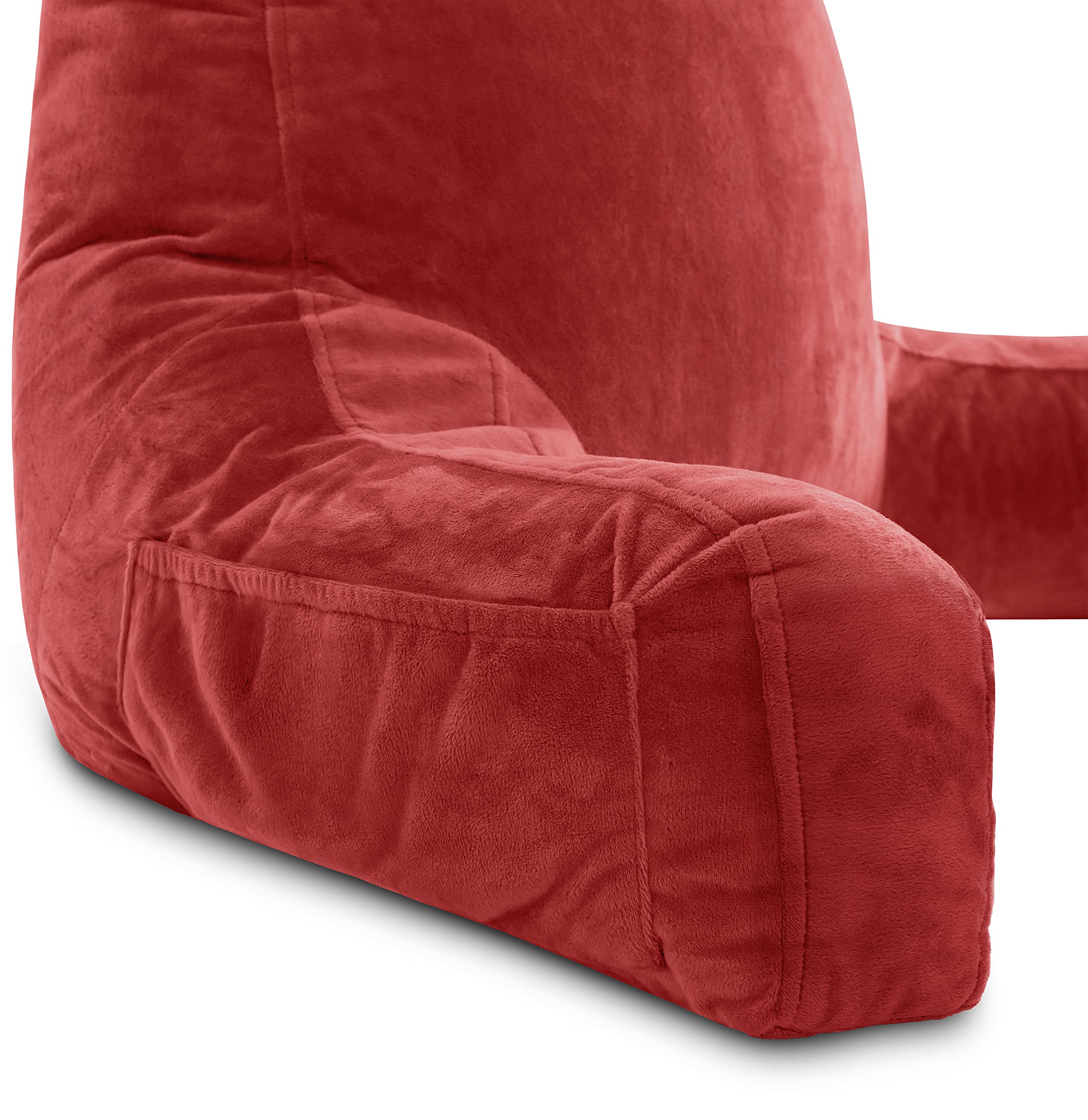 XXL Husband Pillow Cover - Soft Microfiber Bed Rest Pillow Case with Arms & Side/Back Pockets - Multiple Color Options - Perfect for Reading, Watching TV, or Relaxing in Bed
