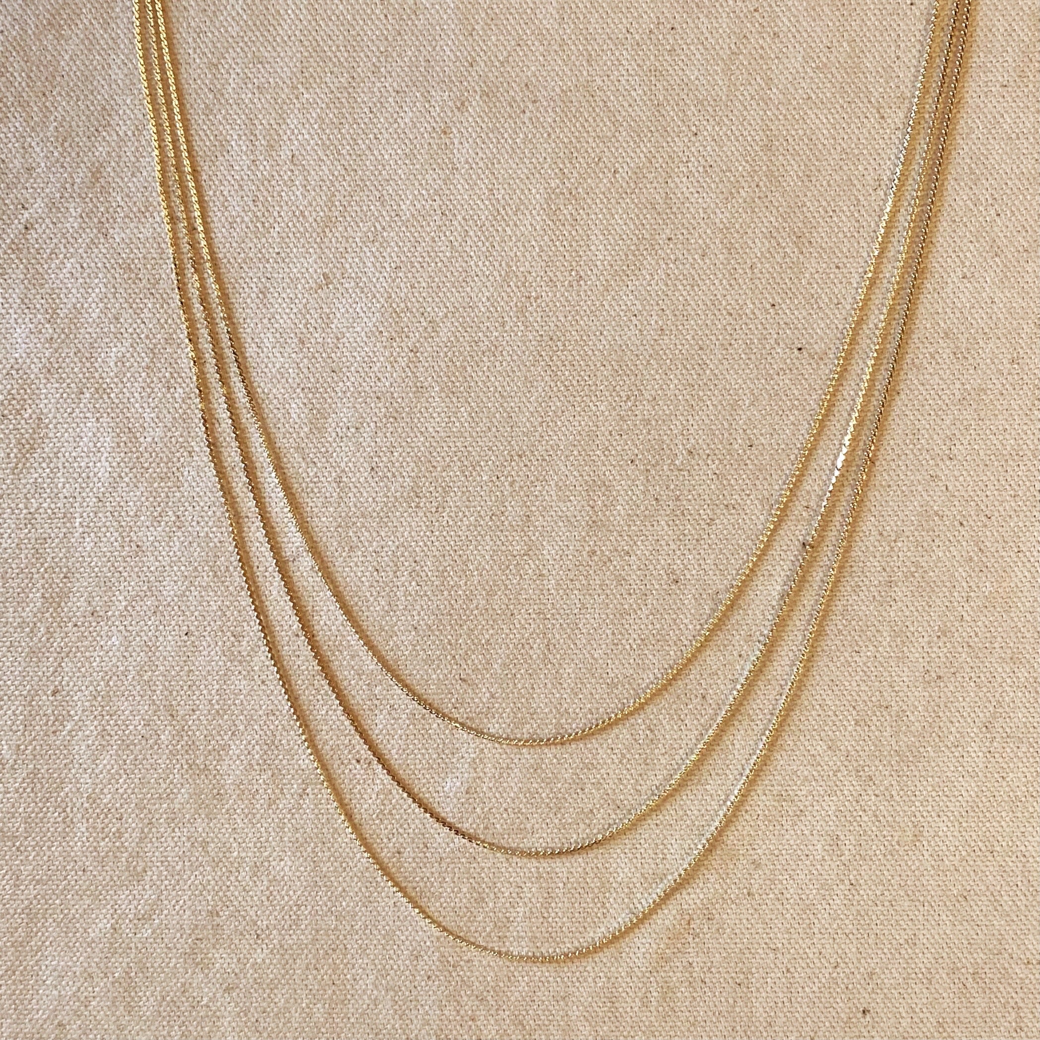 18K Gold Filled Dainty Chain Necklace for Women - Delicate Layering Necklace, Minimalist Jewelry Gift for Her - Perfect for Everyday Wear, Date Nights & Special Occasions