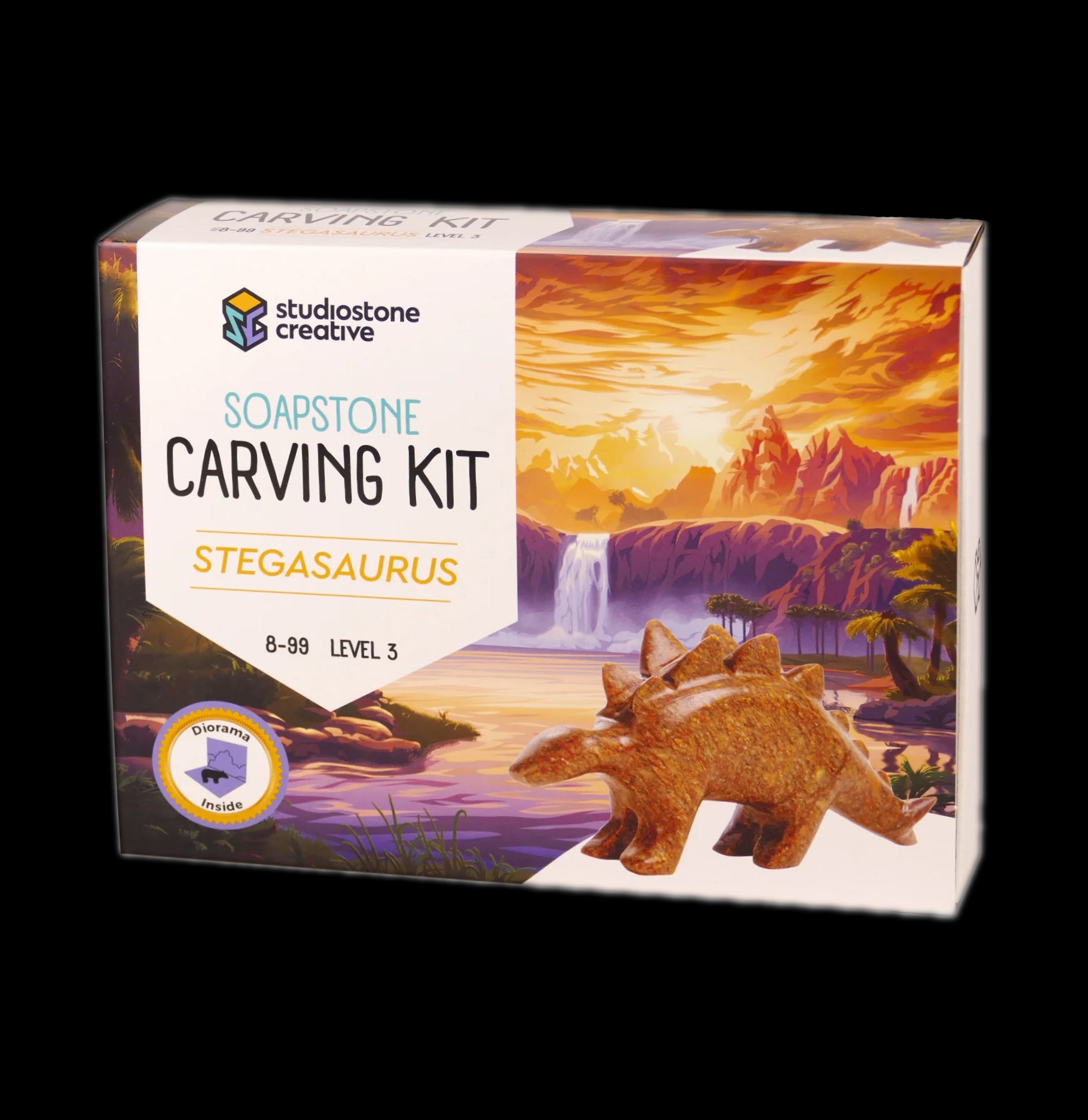 Soapstone Stegosaurus Carving Kit for Kids - DIY Dinosaur Sculpture Set with Tools - Perfect for Arts & Crafts, Science Projects, and Educational Gifts