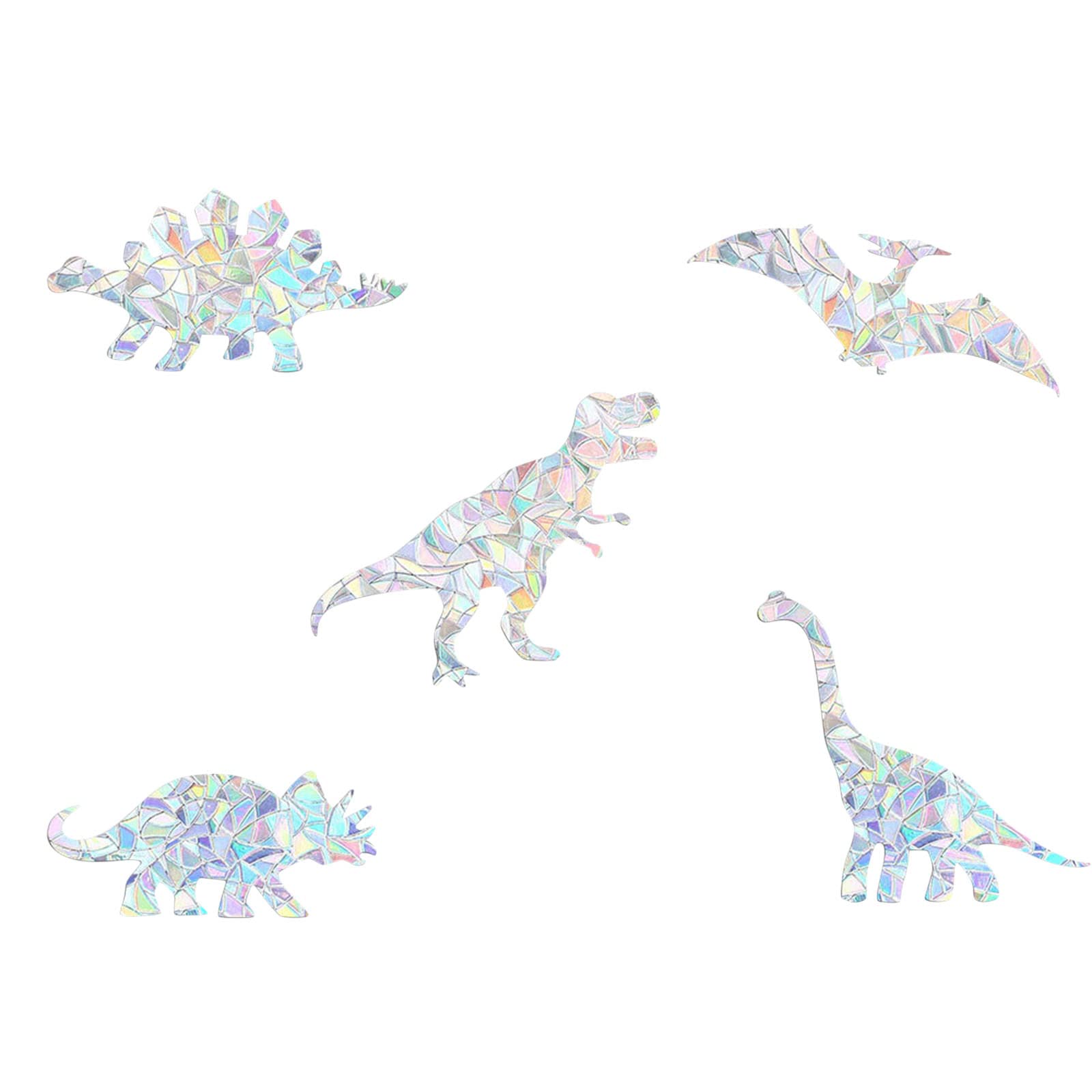 Non-Adhesive Prismatic Vinyl Window Stickers - Bird Deterrent Crash Prevention Decals for Glass Protection | Rainbow Reflective Home Decor (Silver, One Size) | Perfect for Living Rooms, Offices & Bird-Friendly Spaces