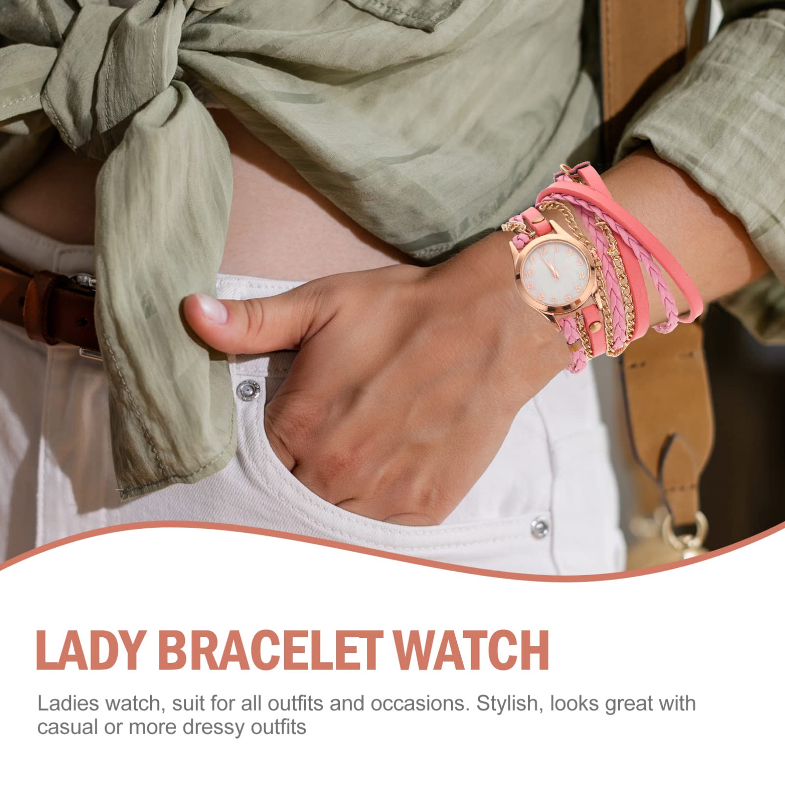 Ibasenice Elegant Women's Watch - Braided Chain Strap Wrist Wrap Watch for Women | Perfect for Casual, Office & Party Wear