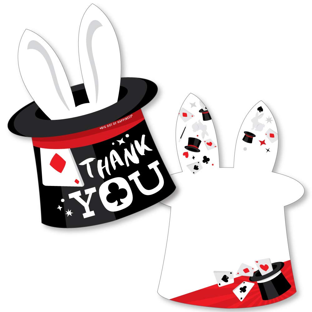 Big Dot of Happiness Ta-Da Magic Show Thank You Cards - 12-Pack Magical Birthday Party Thank You Notes with Envelopes - Perfect for Kids' Birthday Parties & Appreciation Gifts