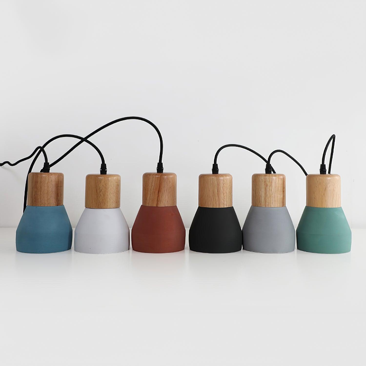 Andenon Cement Pendant Light - Modern Industrial Hanging Lamp for Kitchen Island, Dining Room & Bedroom Lighting