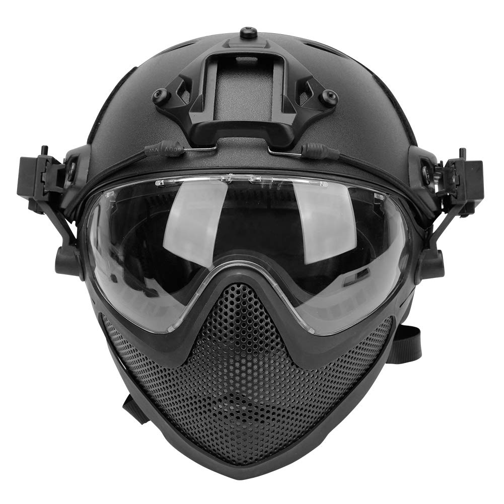 F22 Tactical Airsoft Paintball Helmet - Full Face Protection with Removable Steel Mesh Mask & Goggles | Ideal for Airsoft, Paintball, Military Simulation & Outdoor Combat Games