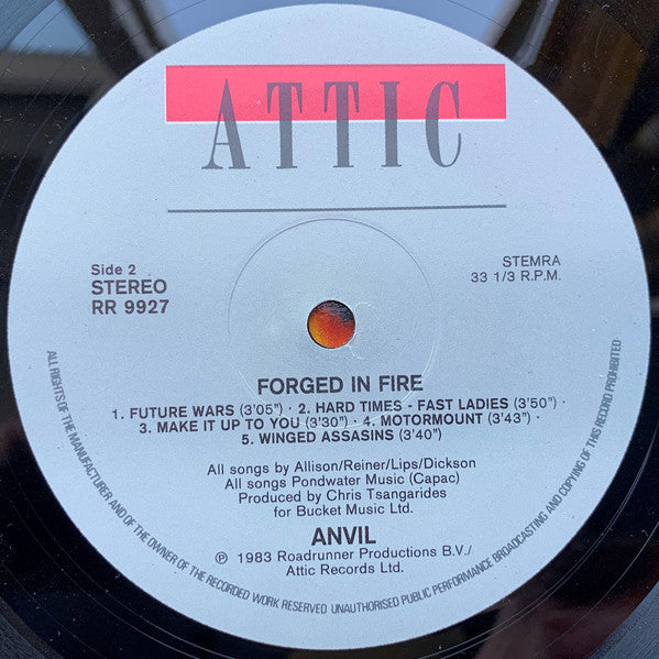 Anvil - Forged In Fire LP Album (VG+) - Vintage Vinyl Record for Collectors & Music Enthusiasts