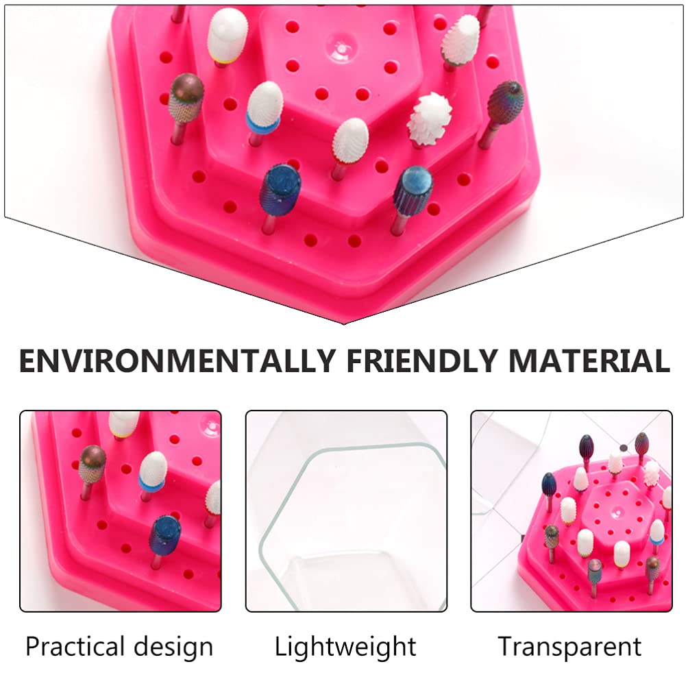 2-Piece Nail Drill Bits Organizer & Storage Box - Grinding Head Display Stand for Nail Drill Accessories - Perfect for Salon, Home Manicure & Nail Art Professionals
