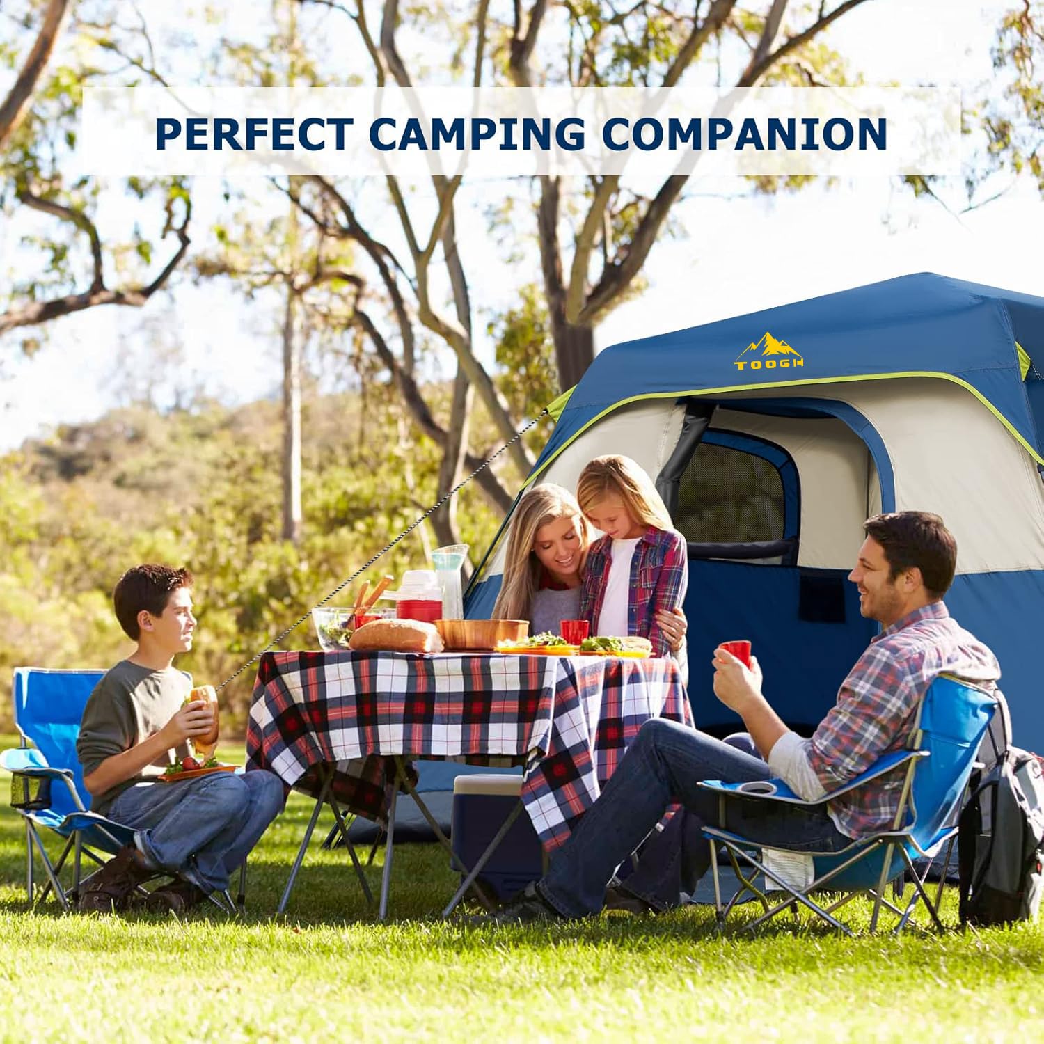 3/4/6 Person Instant Setup Camping Tent - Waterproof & Weatherproof Family Cabin Tent with Rainfly, Quick Pop Up in 60 Seconds & Upgraded Ventilation - Perfect for Backpacking, Hiking, and Outdoor Adventures
