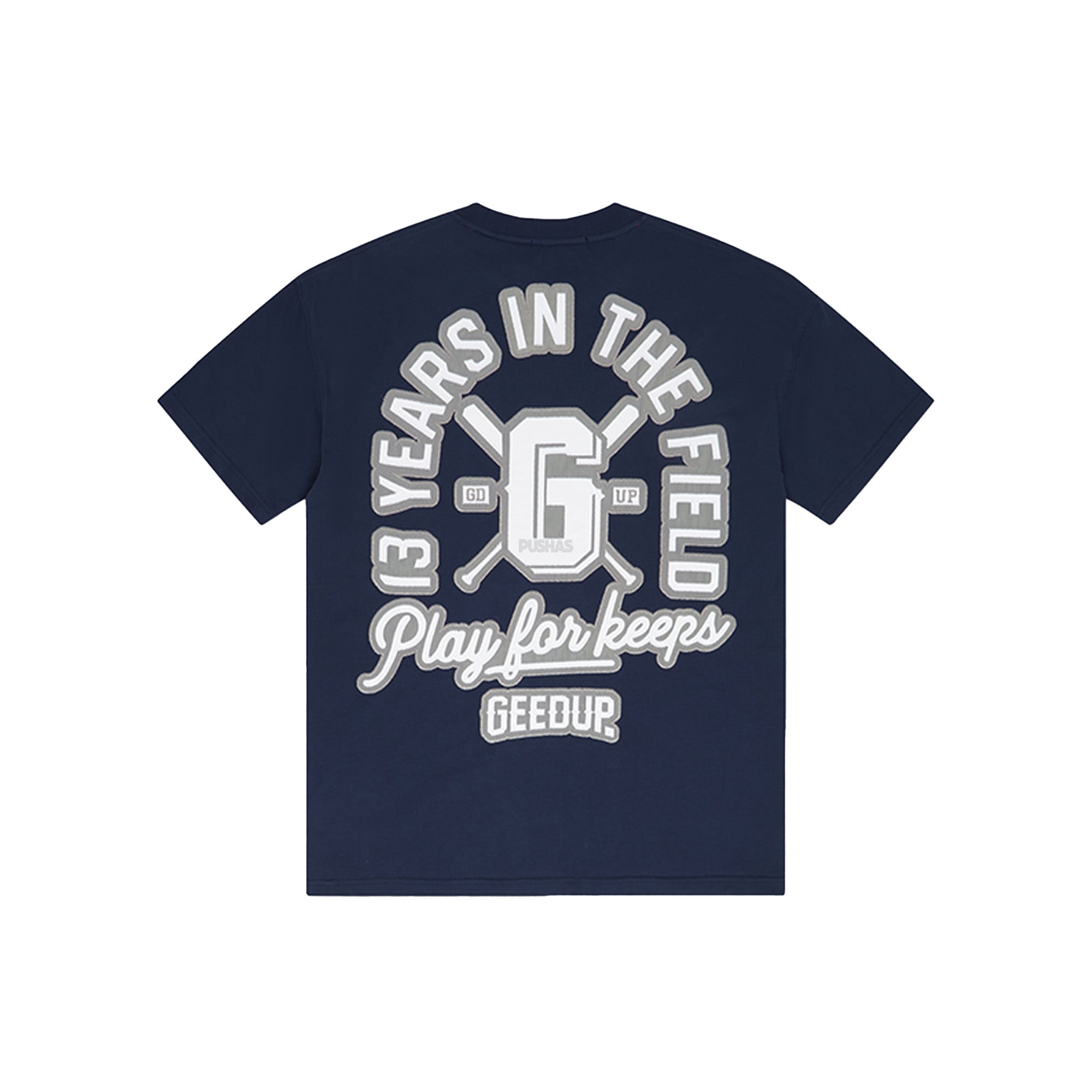 Geedup 13YR Play For Keeps T-Shirt - Navy & White Cotton Youth Tee | Trendy Streetwear for Boys | Perfect for Casual Wear, School & Skateboarding