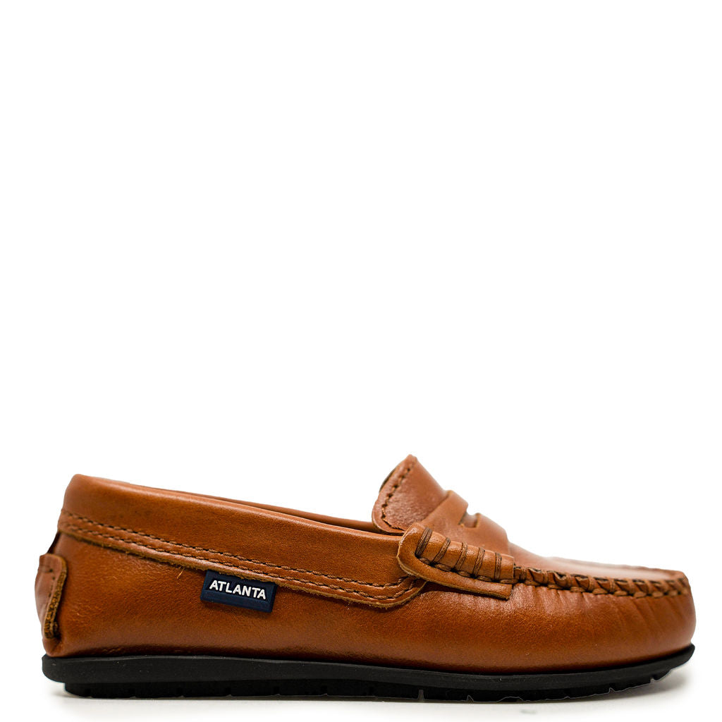 Atlanta Moccasin Brown Antique Penny Loafers for Men - Classic Comfortable Slip-On Shoes for Business Casual & Office Wear