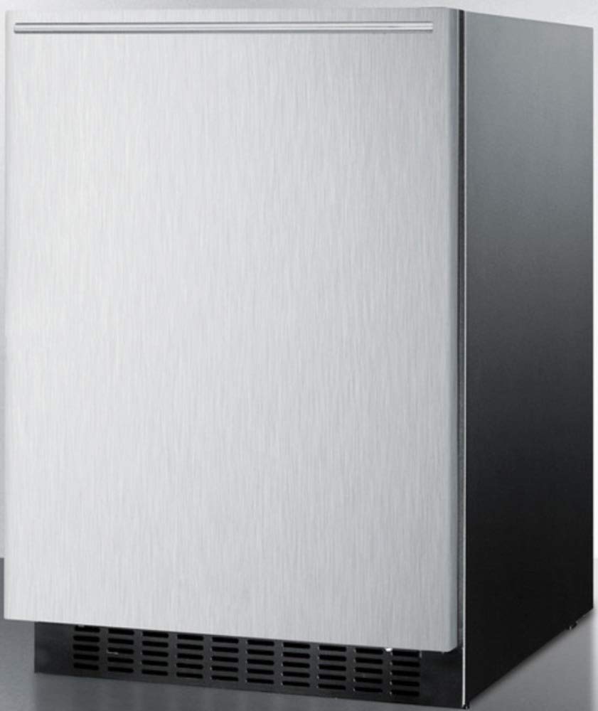 Summit FF64BXSSHH Stainless Steel Wine and Beverage Refrigerator - Compact Under Counter Cooler for Home, Bar & Restaurant Use