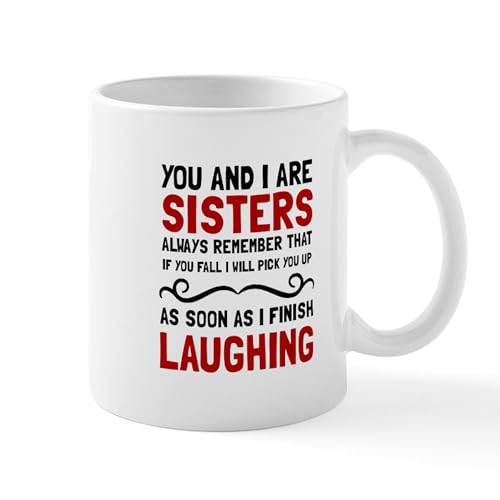 White - Sisters Laughing Mugs