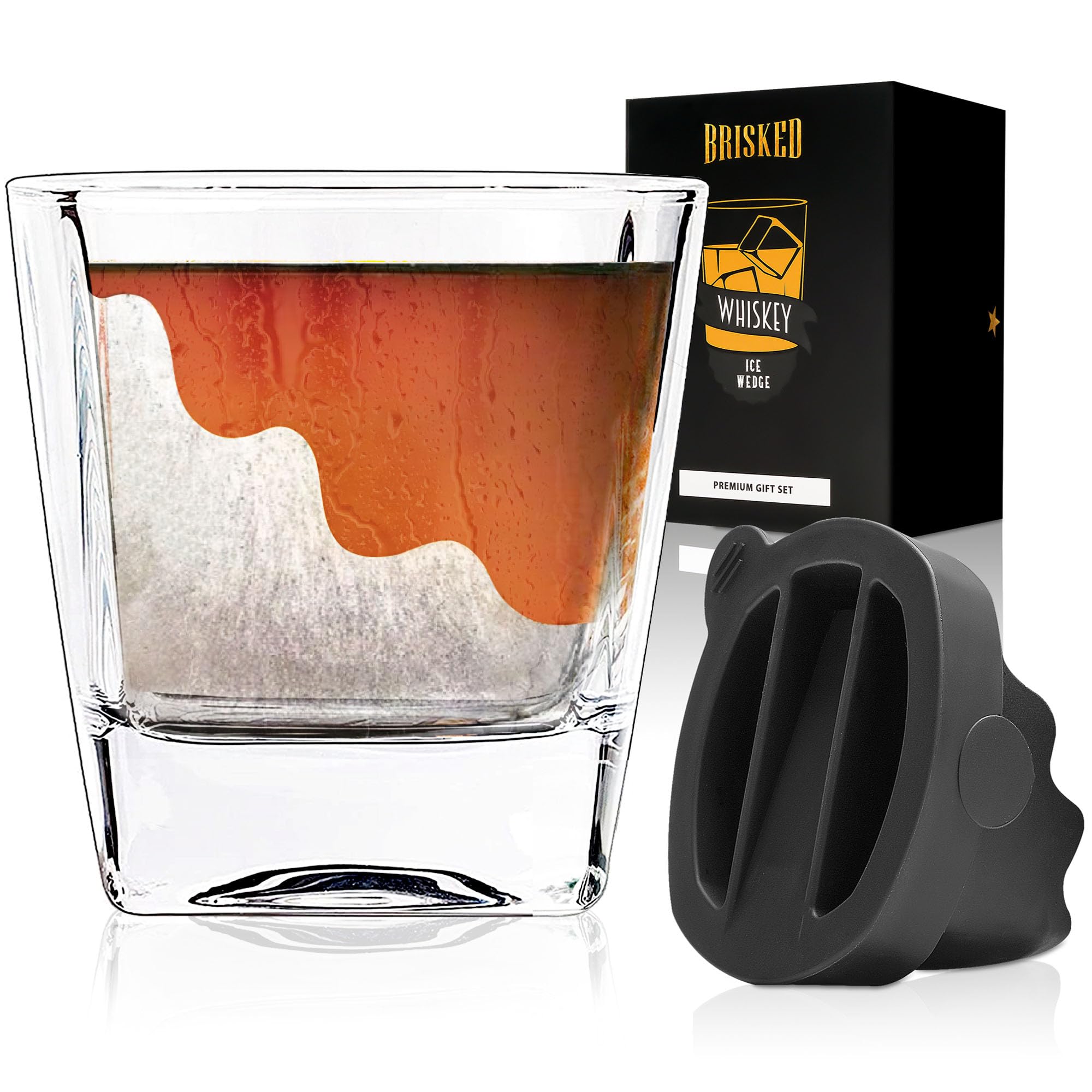 Premium Whiskey Wedge Glass Set - Old Fashioned Whisky Glasses for Bourbon & Scotch | Best Whiskey Accessories & Gifts for Men | Perfect for Home Bars, Cocktail Parties & Whiskey Tasting Events