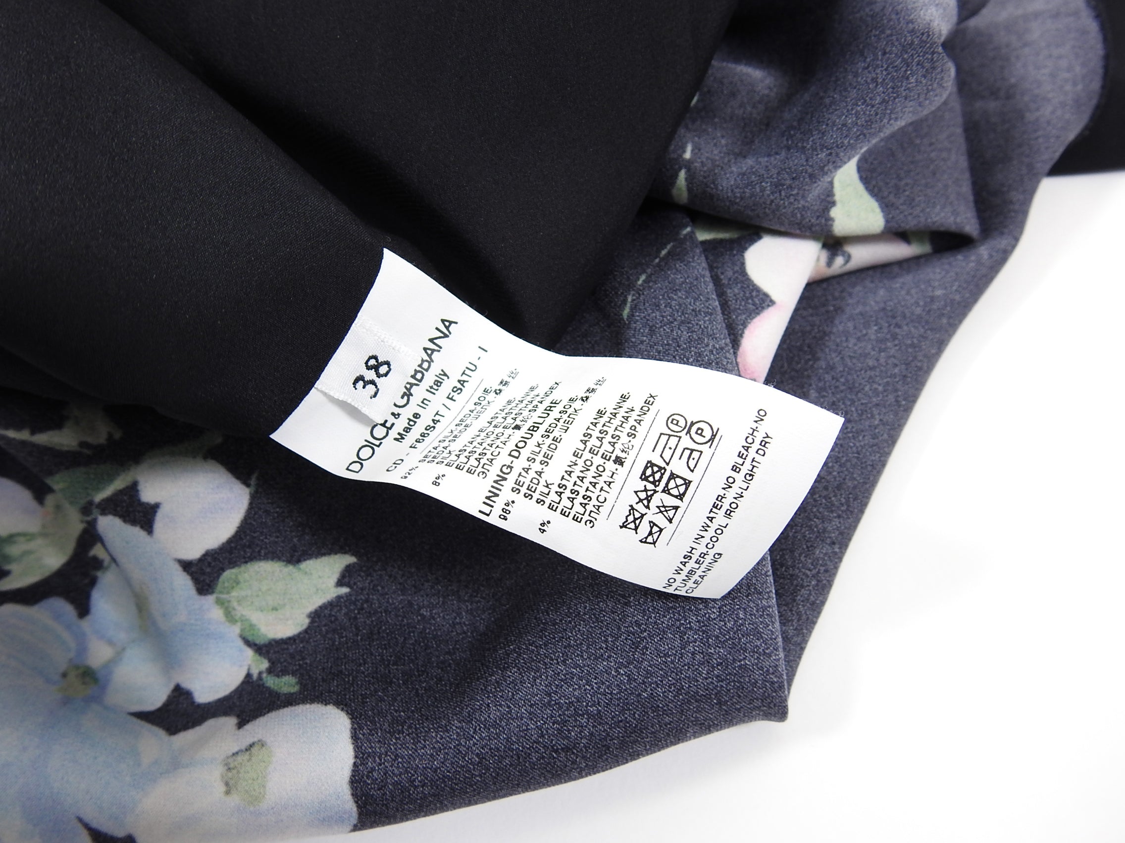 Dolce & Gabbana Women's Floral Print Long Dress with Ruffle Hem - Size 38 / US 2 - Perfect for Weddings, Parties & Special Occasions