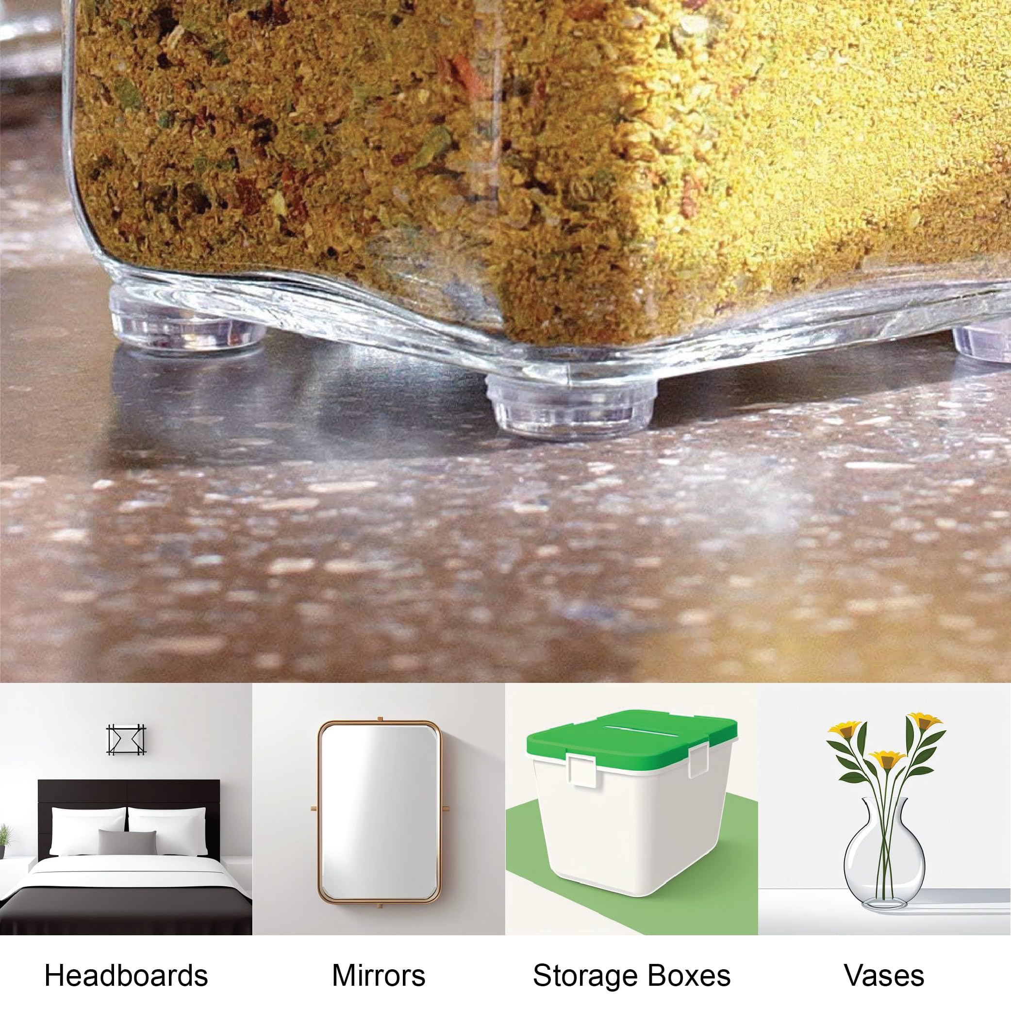 100-Pack Clear Adhesive Cabinet Door Bumpers - 1/2