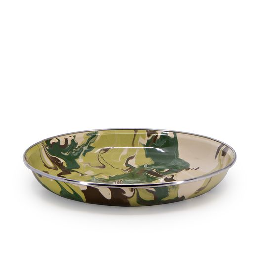 Camouflage Pattern Pasta Plates - Set of 4, 10-Inch Dinner Plates for Camping, Hunting & Outdoor Dining - Durable Melamine Dishware