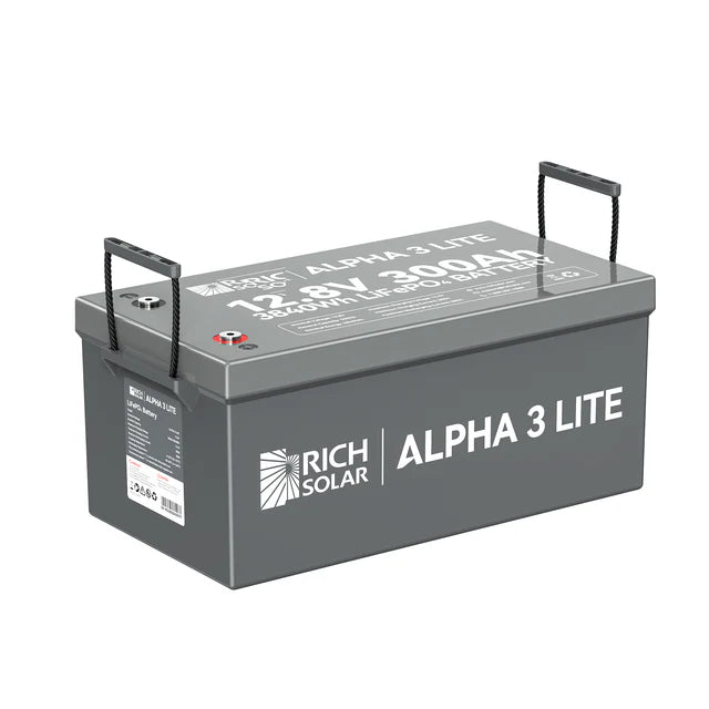 Rich Solar Alpha 3 12V 300Ah LiFePO4 Lithium Iron Phosphate Battery - Deep Cycle Solar Battery for RV, Marine, Off-Grid & Solar Power Systems